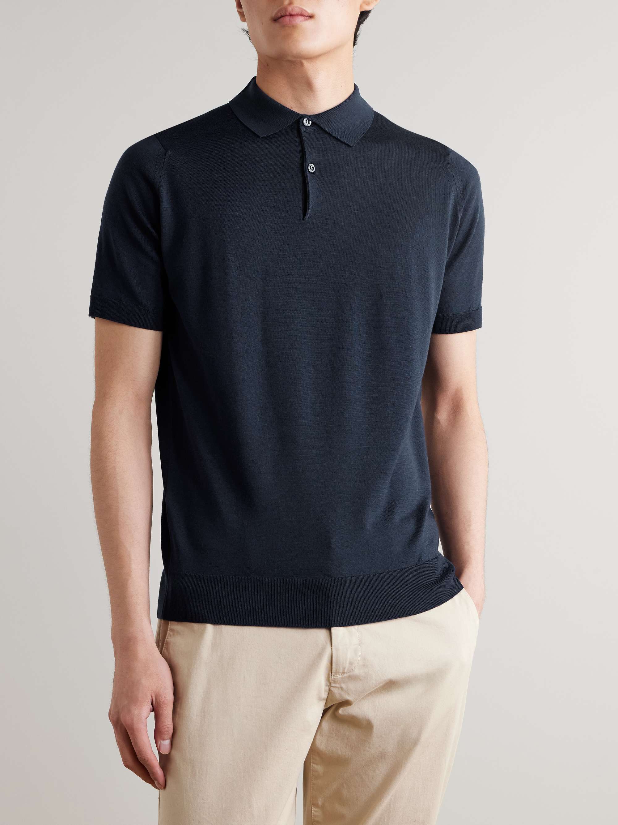 JOHN SMEDLEY Payton Slim-Fit Merino Wool Polo Shirt