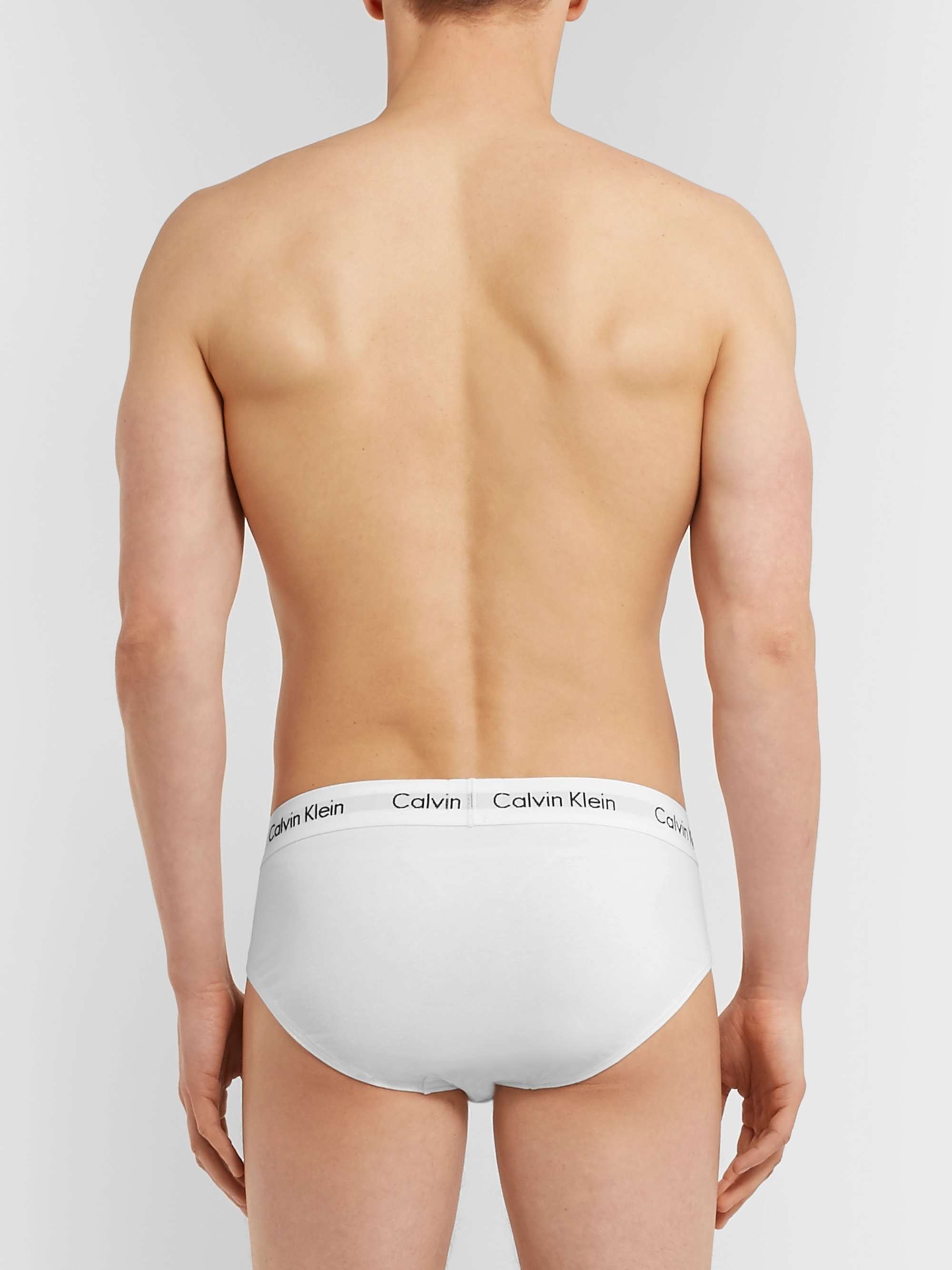 CALVIN KLEIN UNDERWEAR Three-Pack Stretch-Cotton Briefs