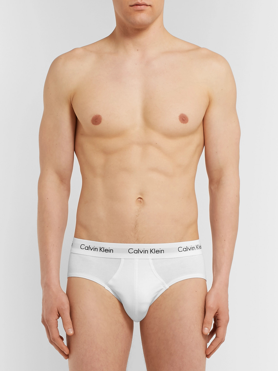 Shop Calvin Klein Underwear Three-pack Stretch-cotton Briefs In White