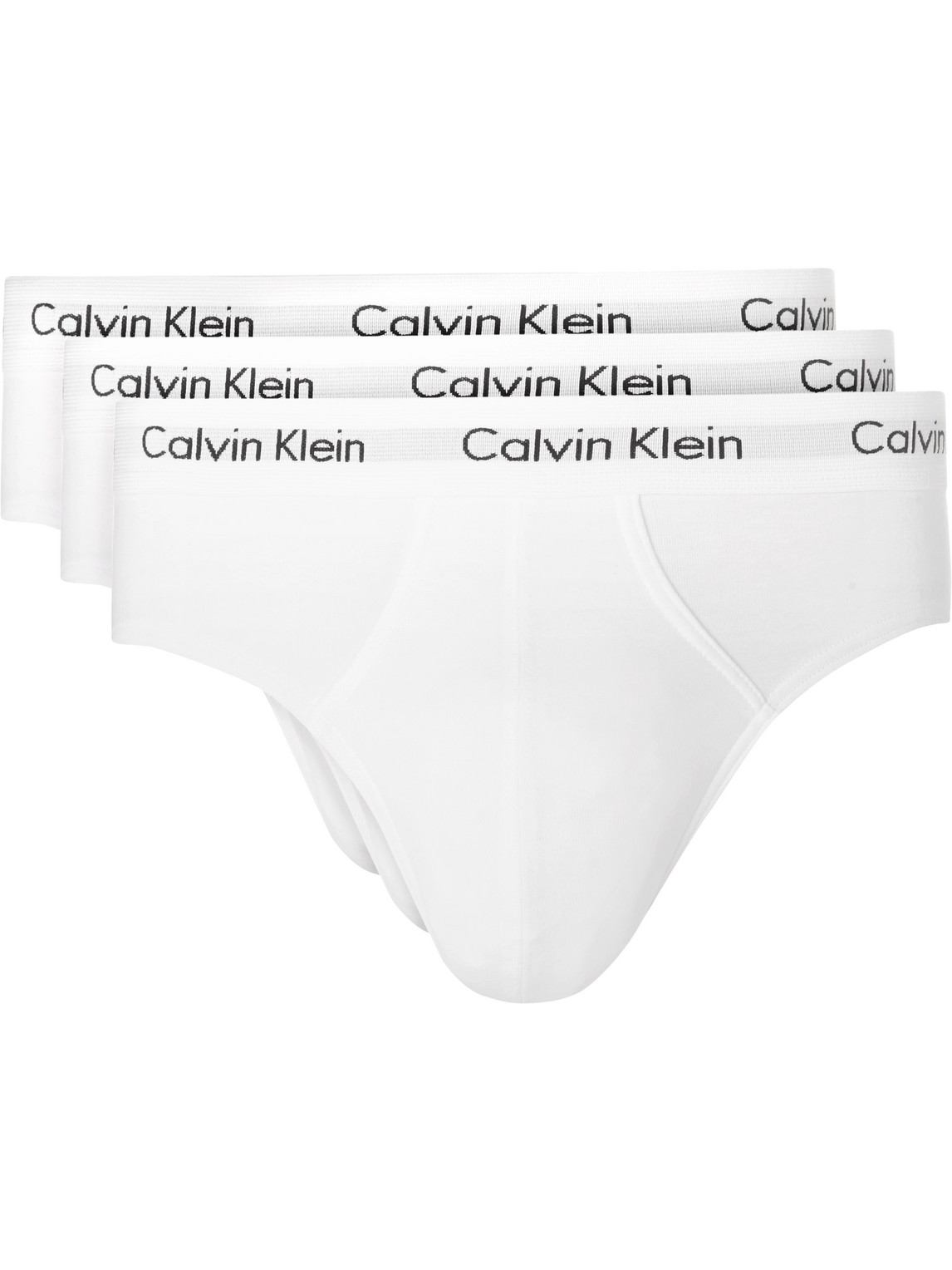 Calvin Klein Underwear Three-pack Stretch-cotton Briefs In White