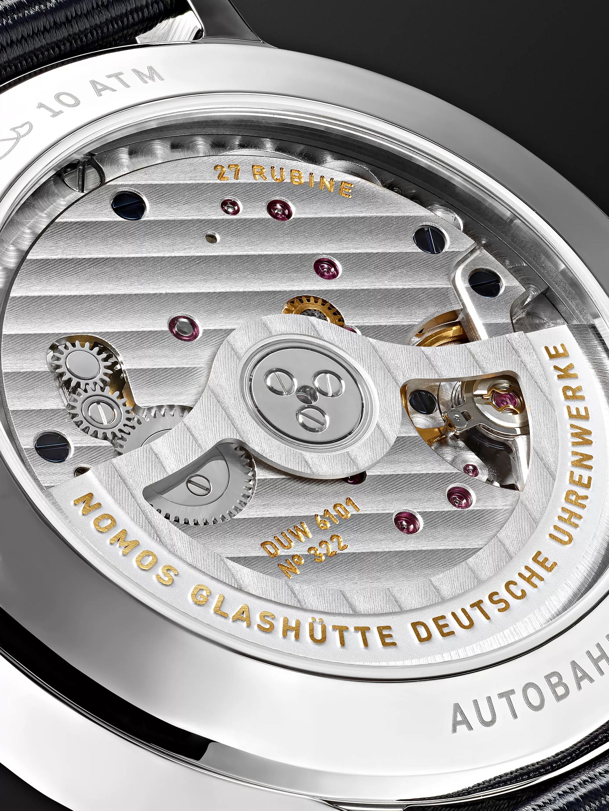 NOMOS GLASHÜTTE Autobahn Neomatik Datum Automatic 41mm Stainless Steel and Nylon Watch, Ref. No. 1303