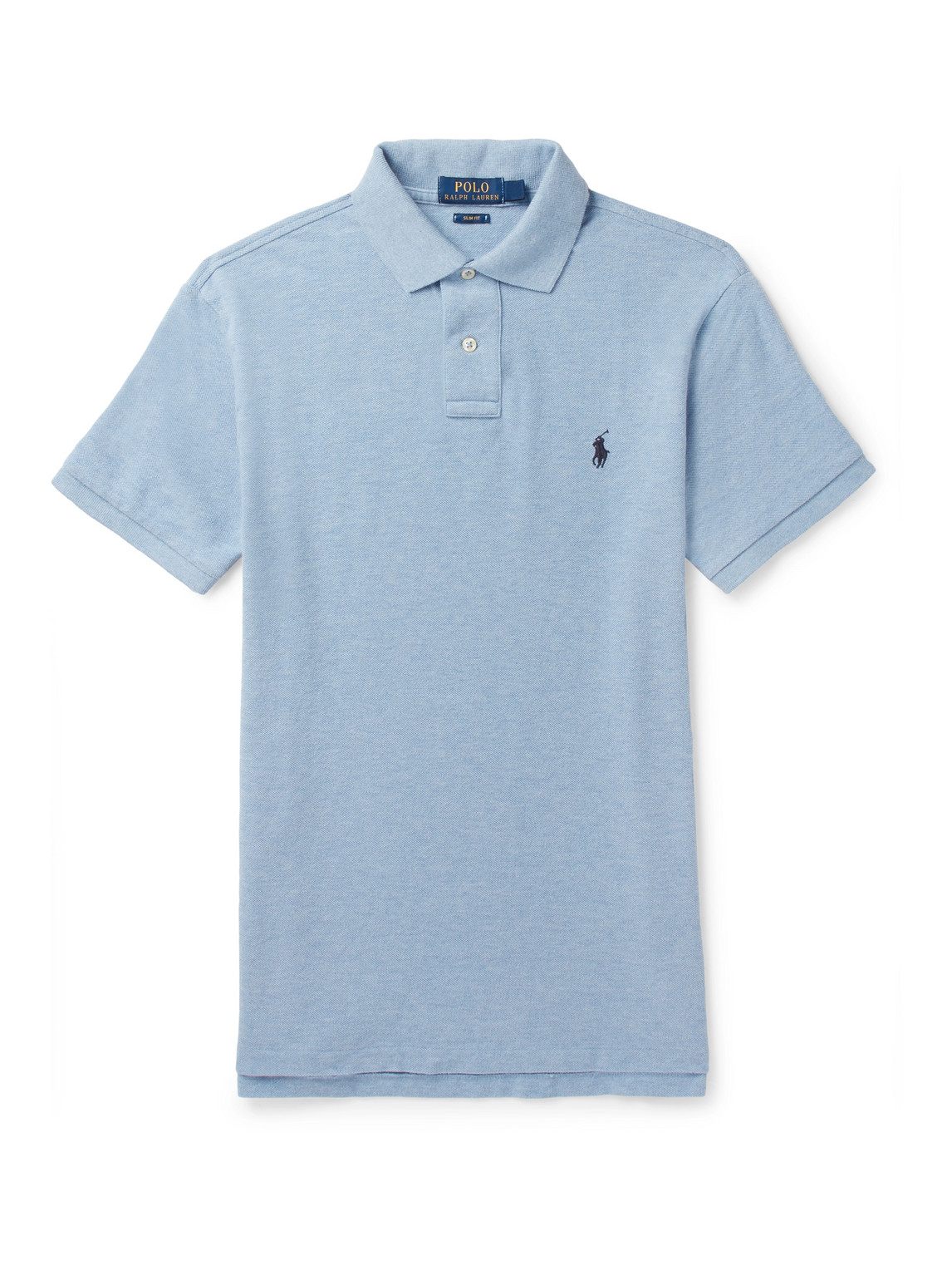 Stretch Mesh Classic Fit Polo Shirt In Jamaica Heather Blue