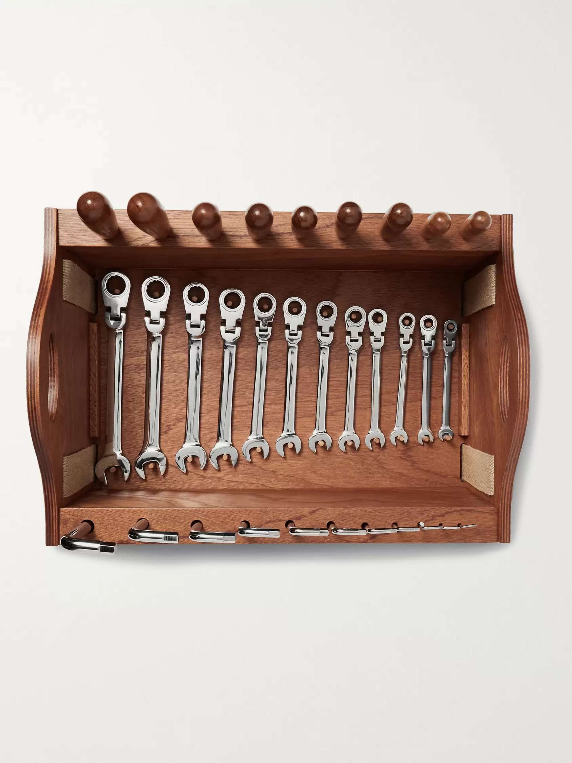 LORENZI MILANO Tool Kit with Mahogany Wood Box