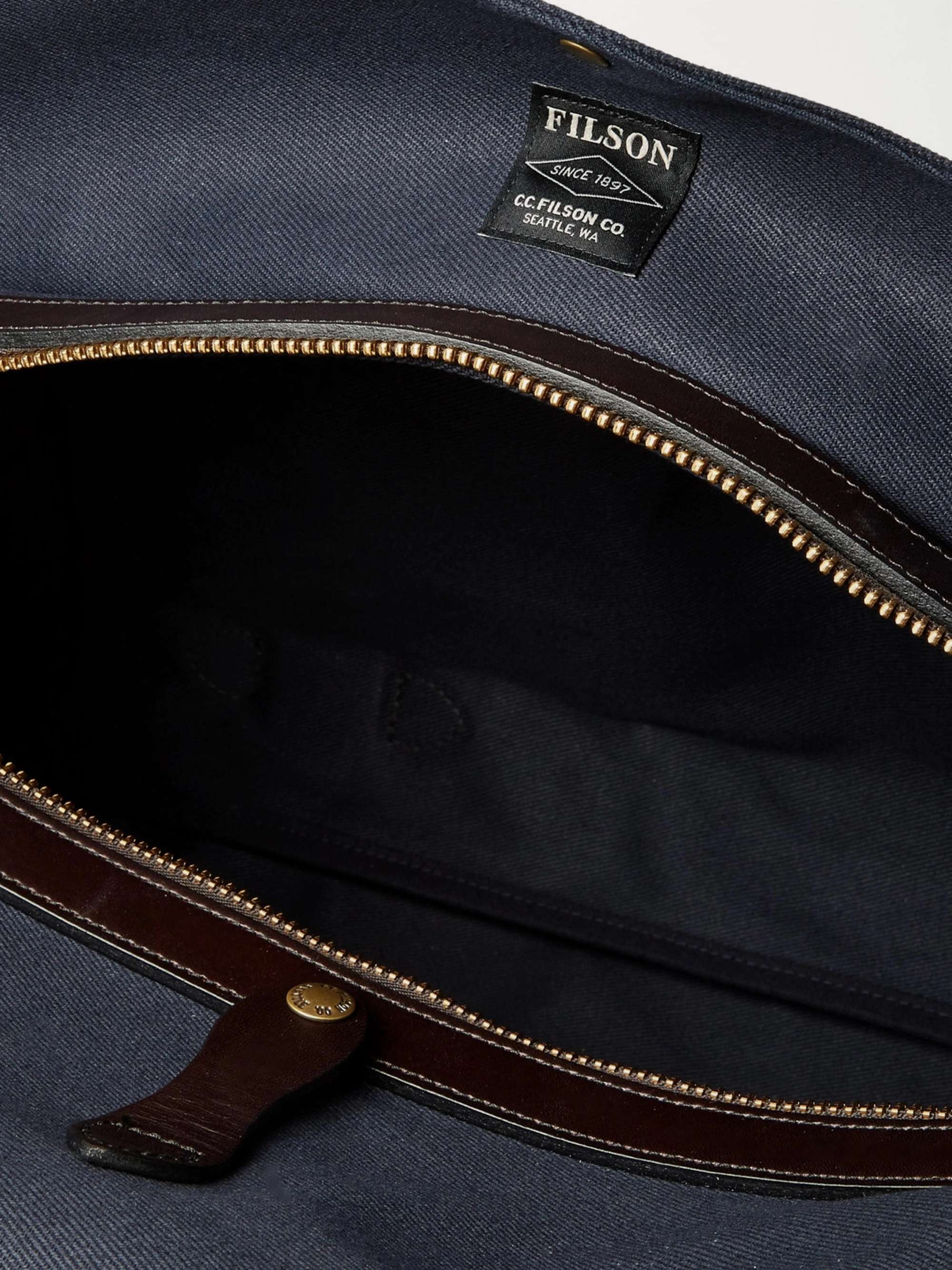 FILSON Leather-Trimmed Twill Duffle Bag
