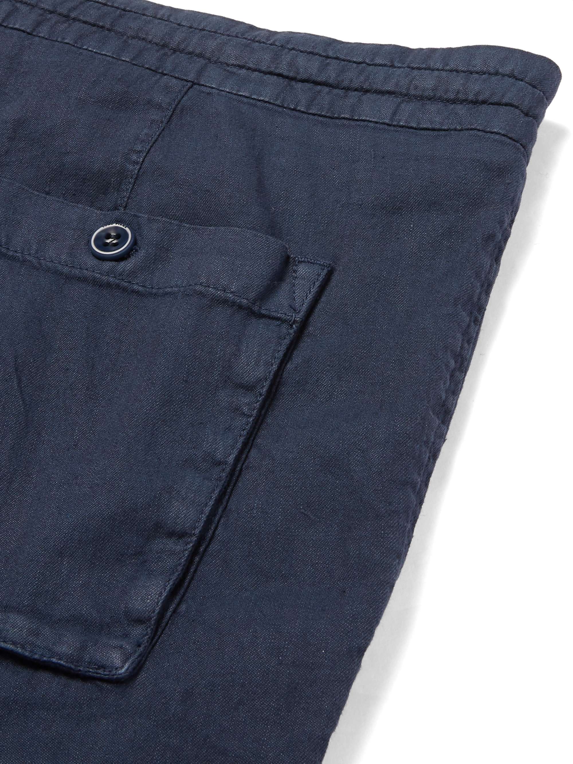 LORO PIANA Slim-Fit Stretch Linen and Cotton-Blend Drawstring Trousers
