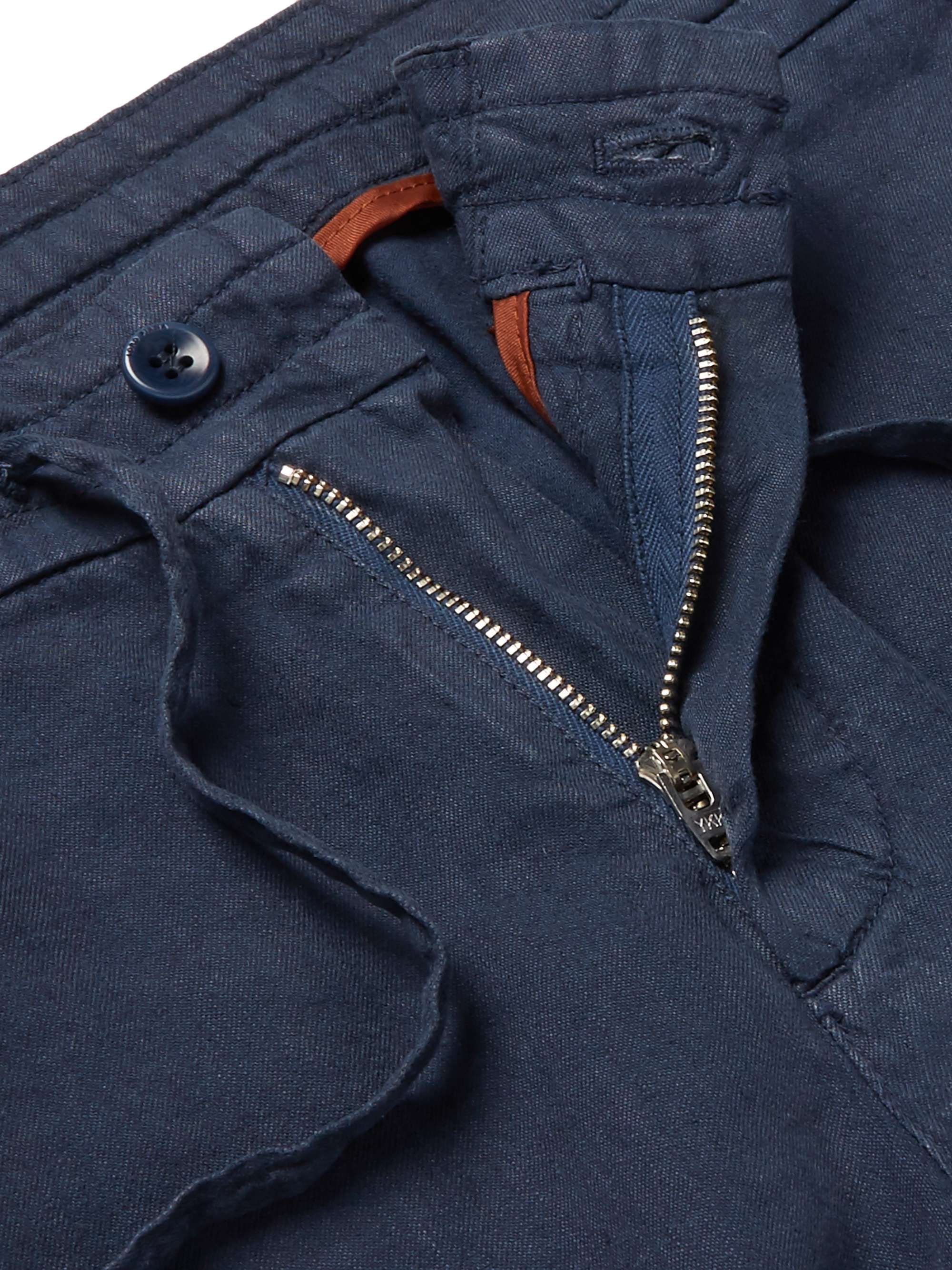 LORO PIANA Slim-Fit Stretch Linen and Cotton-Blend Drawstring Trousers