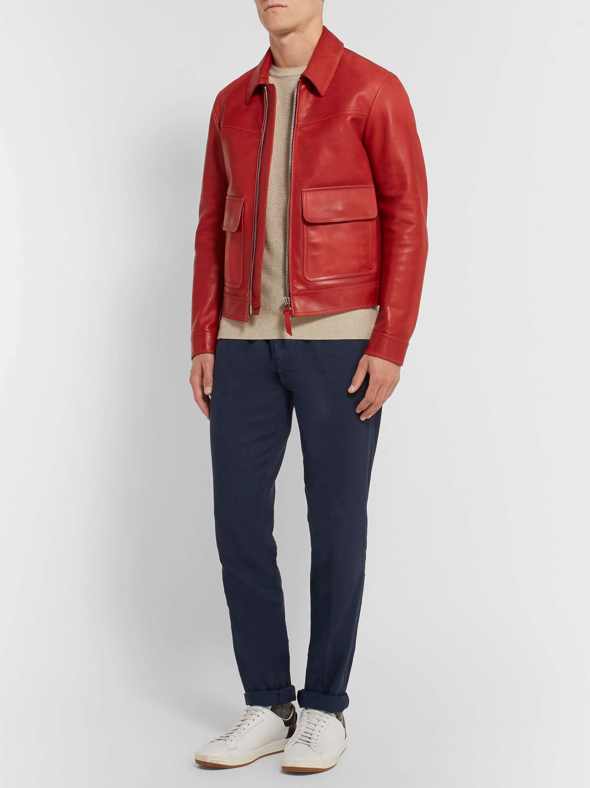 LORO PIANA Slim-Fit Stretch Linen and Cotton-Blend Drawstring Trousers