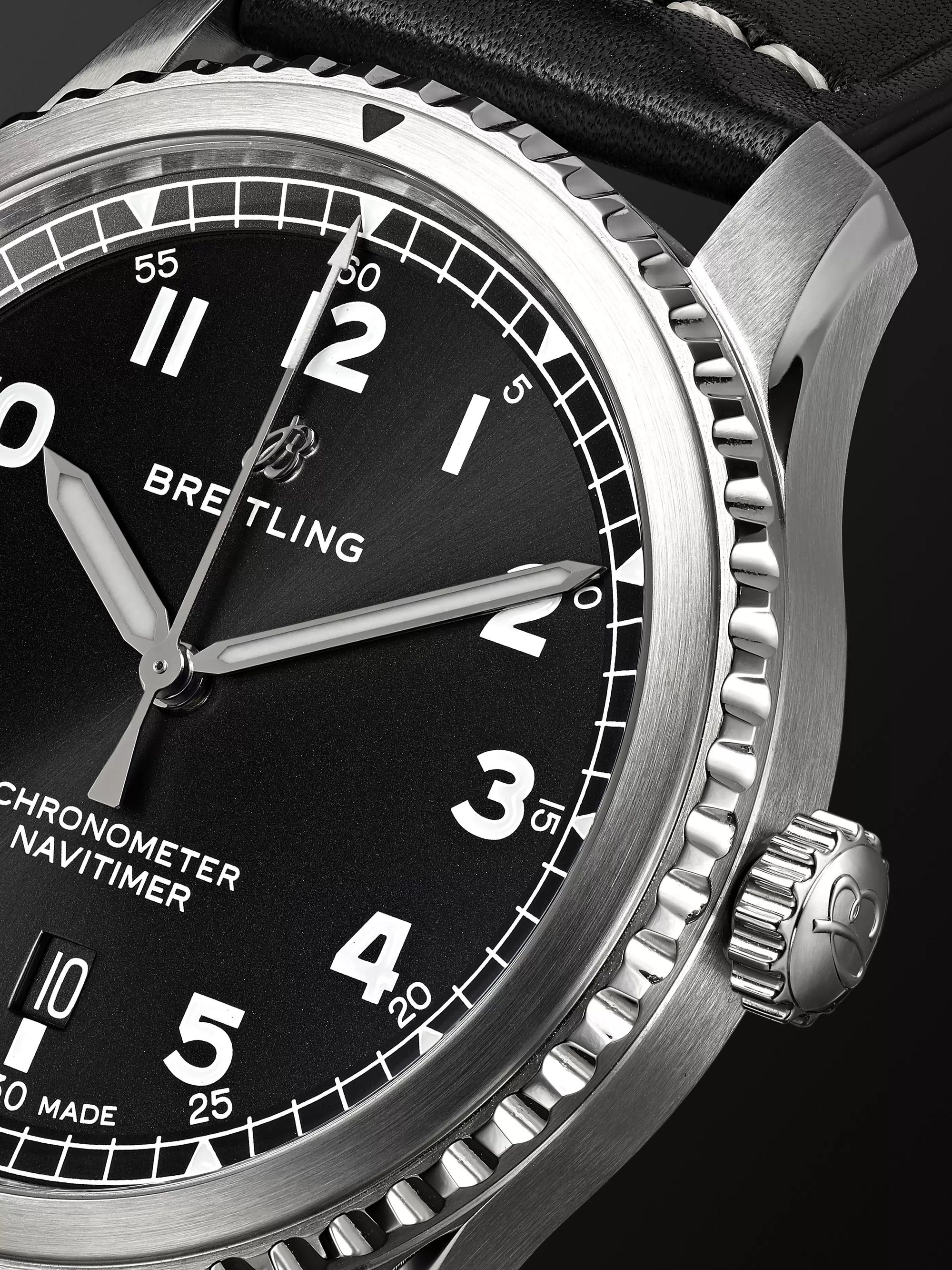BREITLING Navitimer 8 Automatic 41mm Steel and Leather Watch, Ref. No. A17314101B1X1