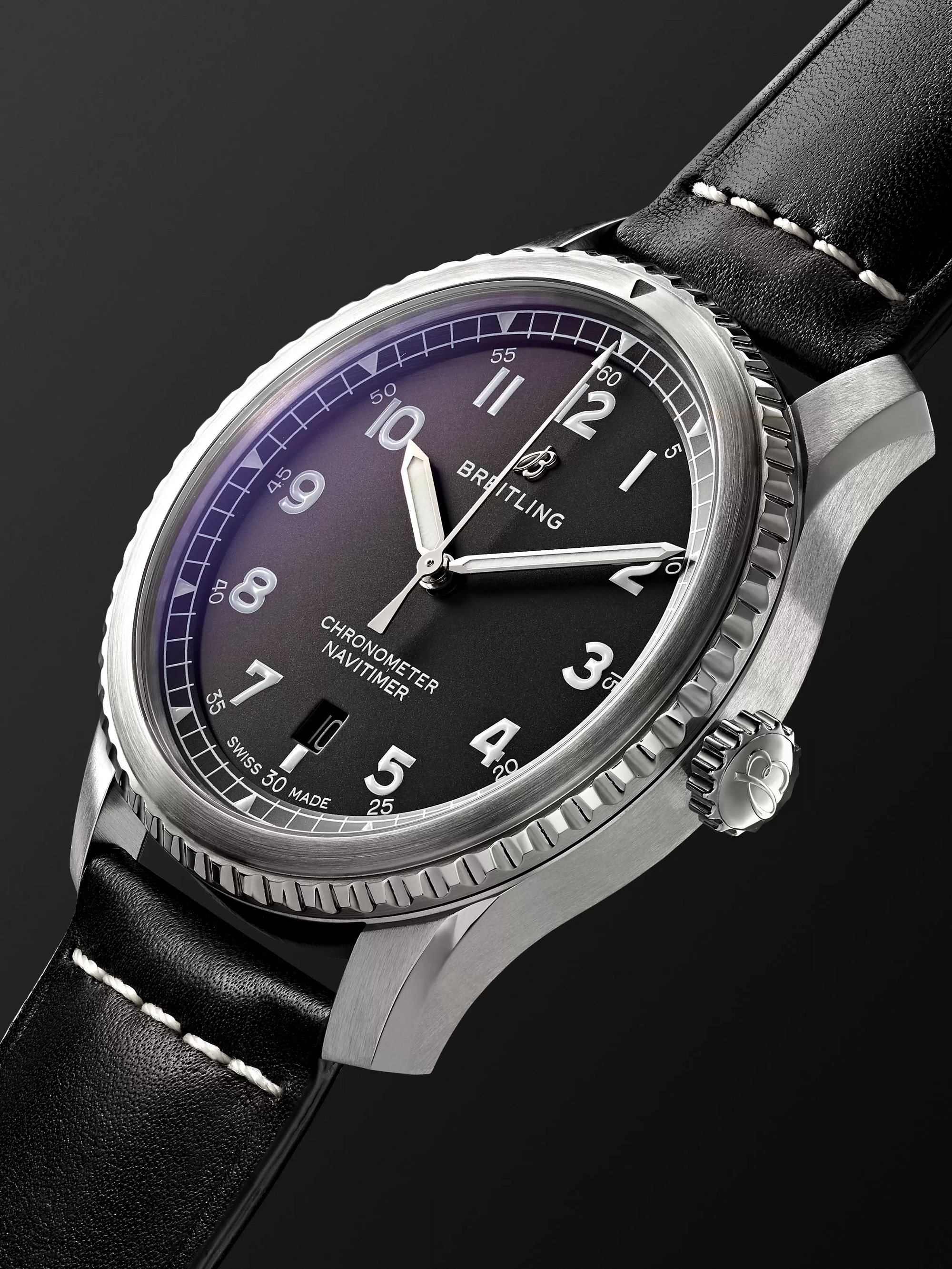 BREITLING Navitimer 8 Automatic 41mm Steel and Leather Watch, Ref. No. A17314101B1X1