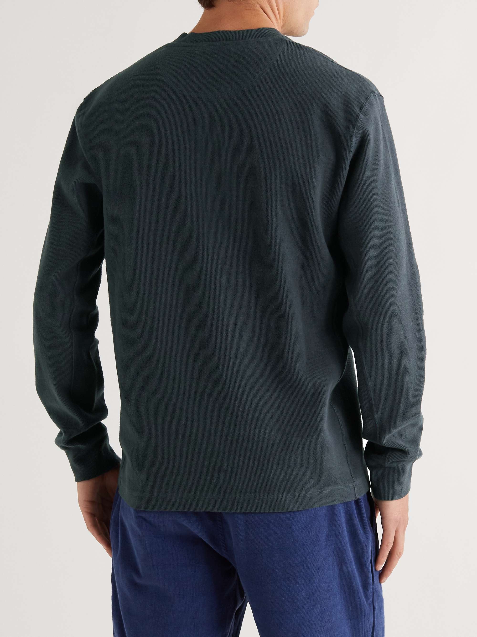 MR P. Double-Faced Ribbed Organic Cotton Henley T-Shirt