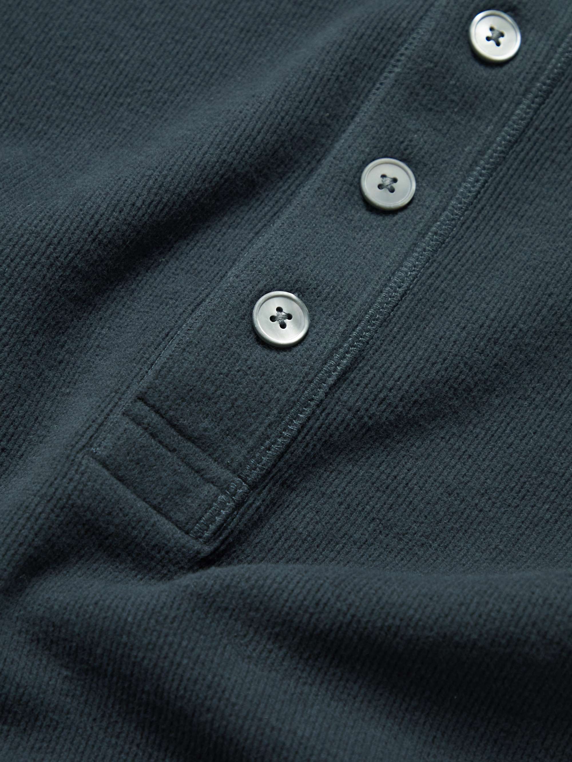 MR P. Double-Faced Ribbed Organic Cotton Henley T-Shirt