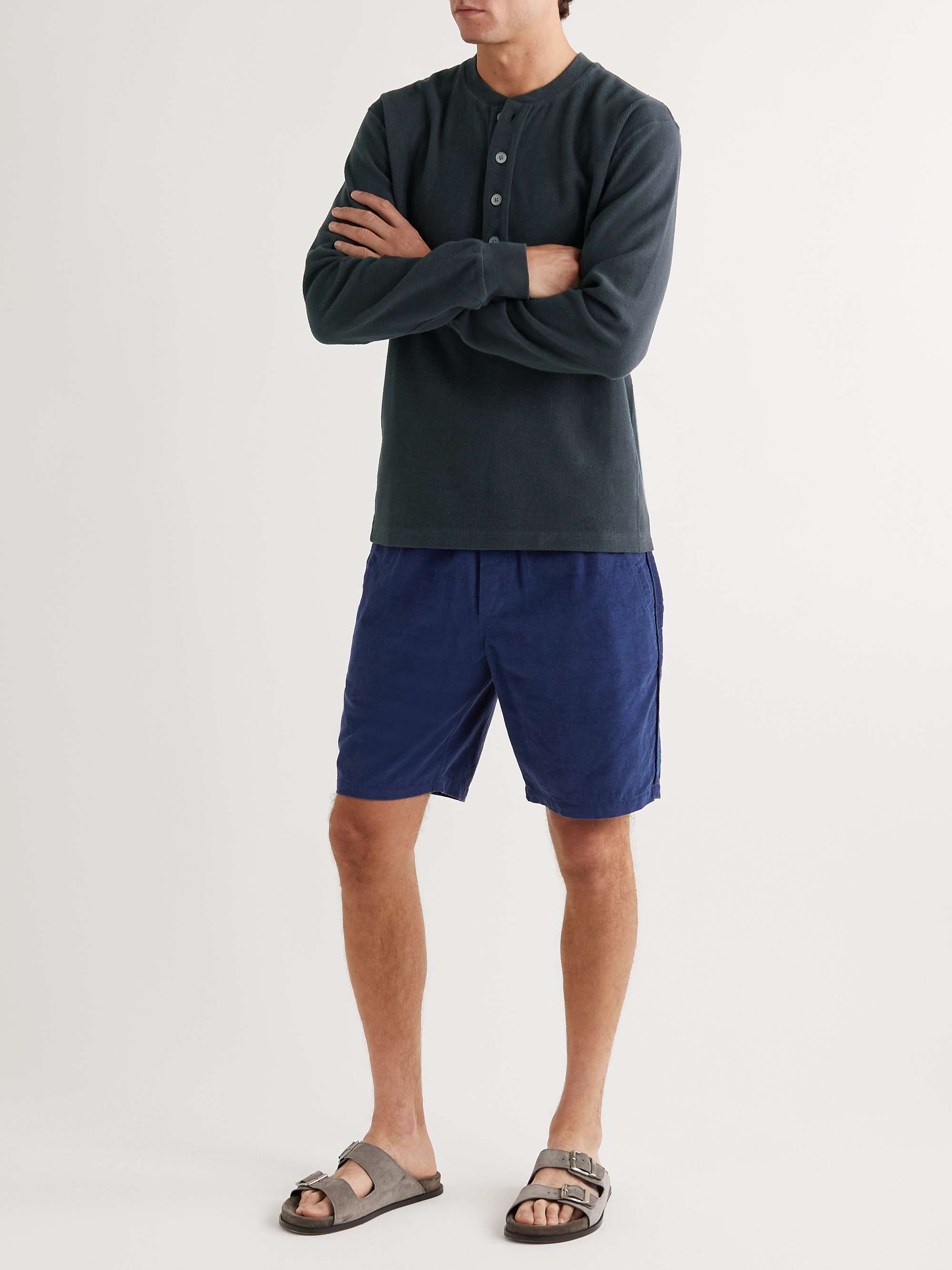 MR P. Double-Faced Ribbed Organic Cotton Henley T-Shirt