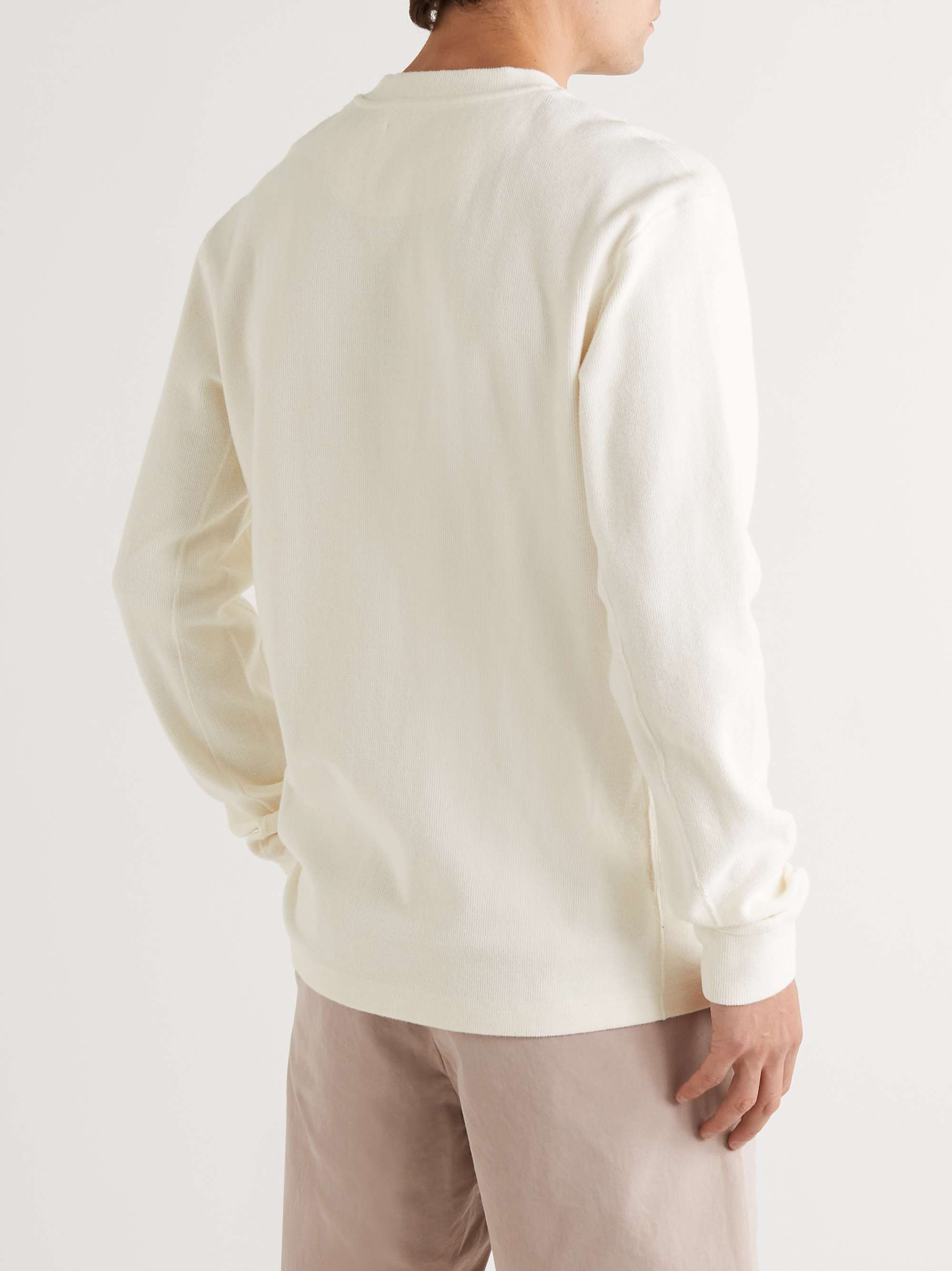 MR P. Double-Faced Ribbed Organic Cotton Henley T-Shirt
