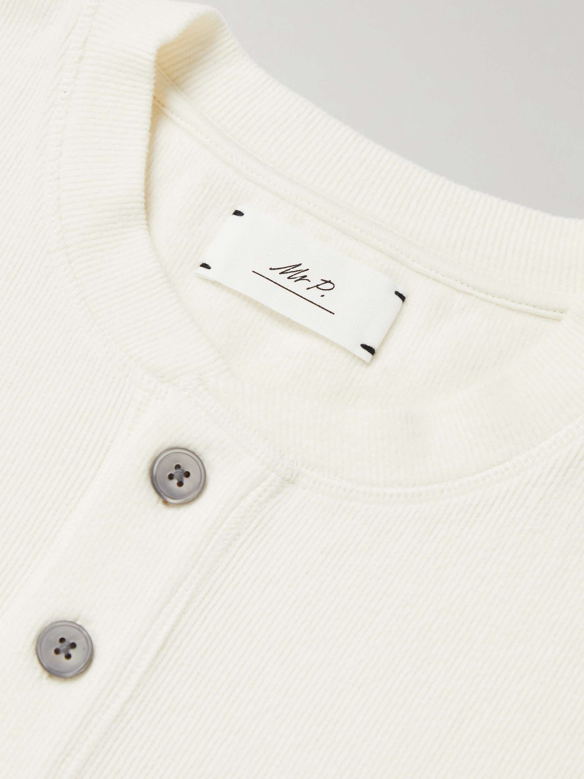 MR P. Double-Faced Ribbed Organic Cotton Henley T-Shirt