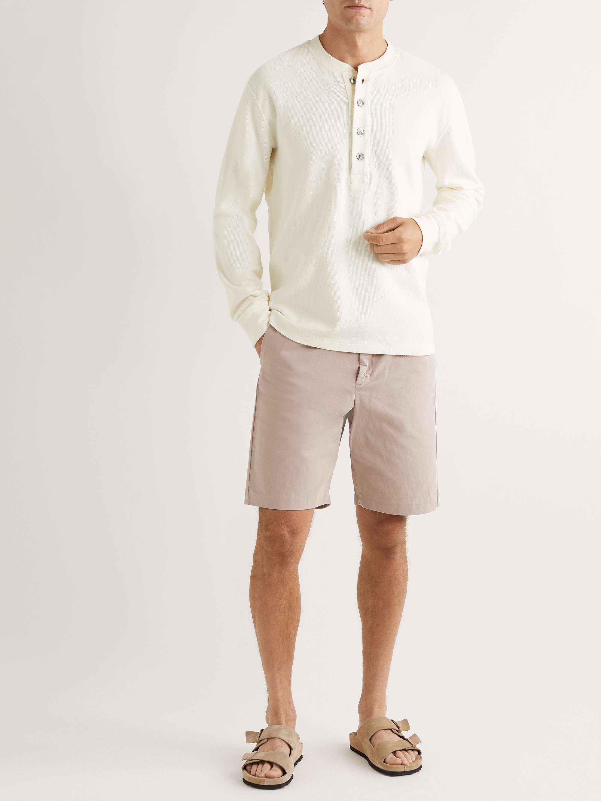 MR P. Double-Faced Ribbed Organic Cotton Henley T-Shirt