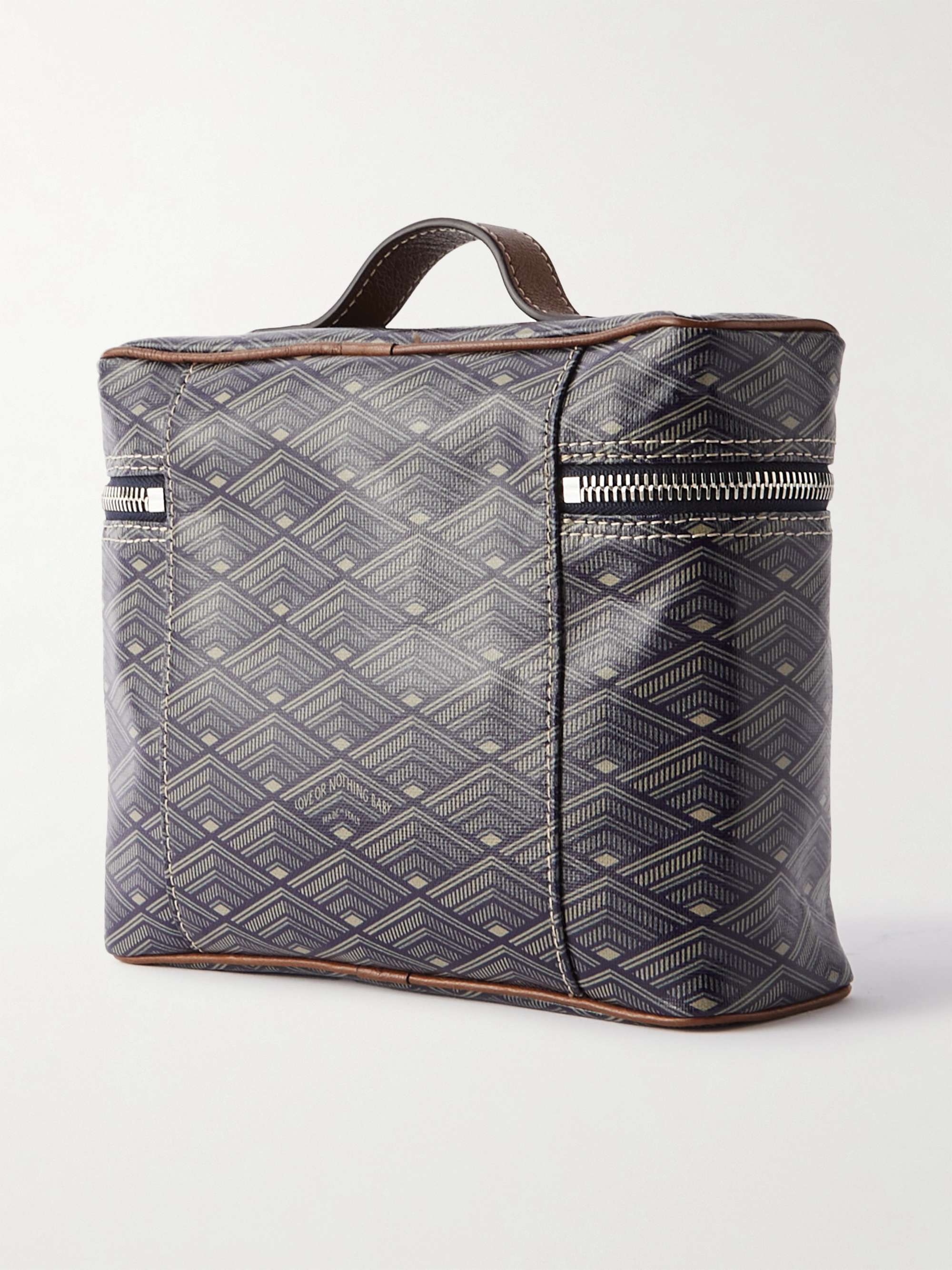 MÉTIER Many Days Leather-Trimmed Printed Canvas Wash Bag