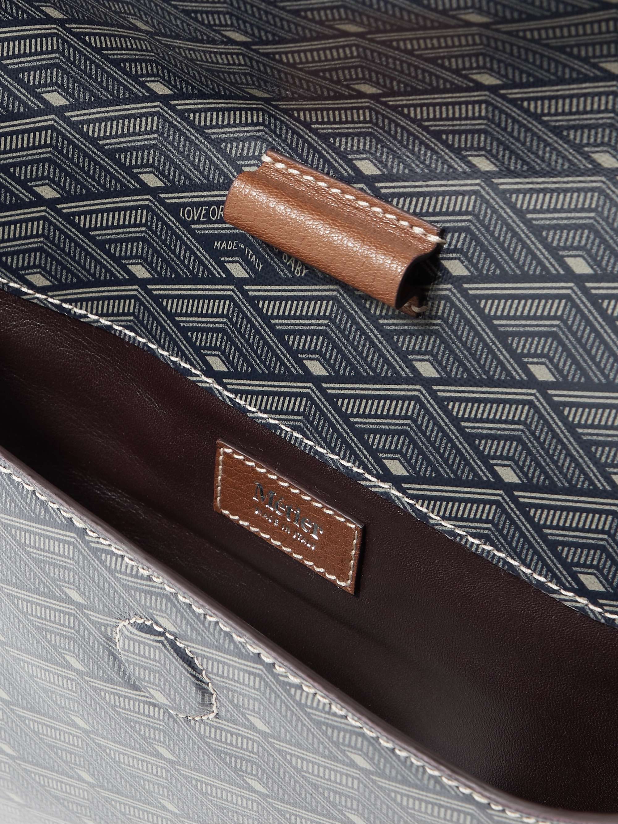 MÉTIER Leather-Trimmed Printed Canvas iPad Case