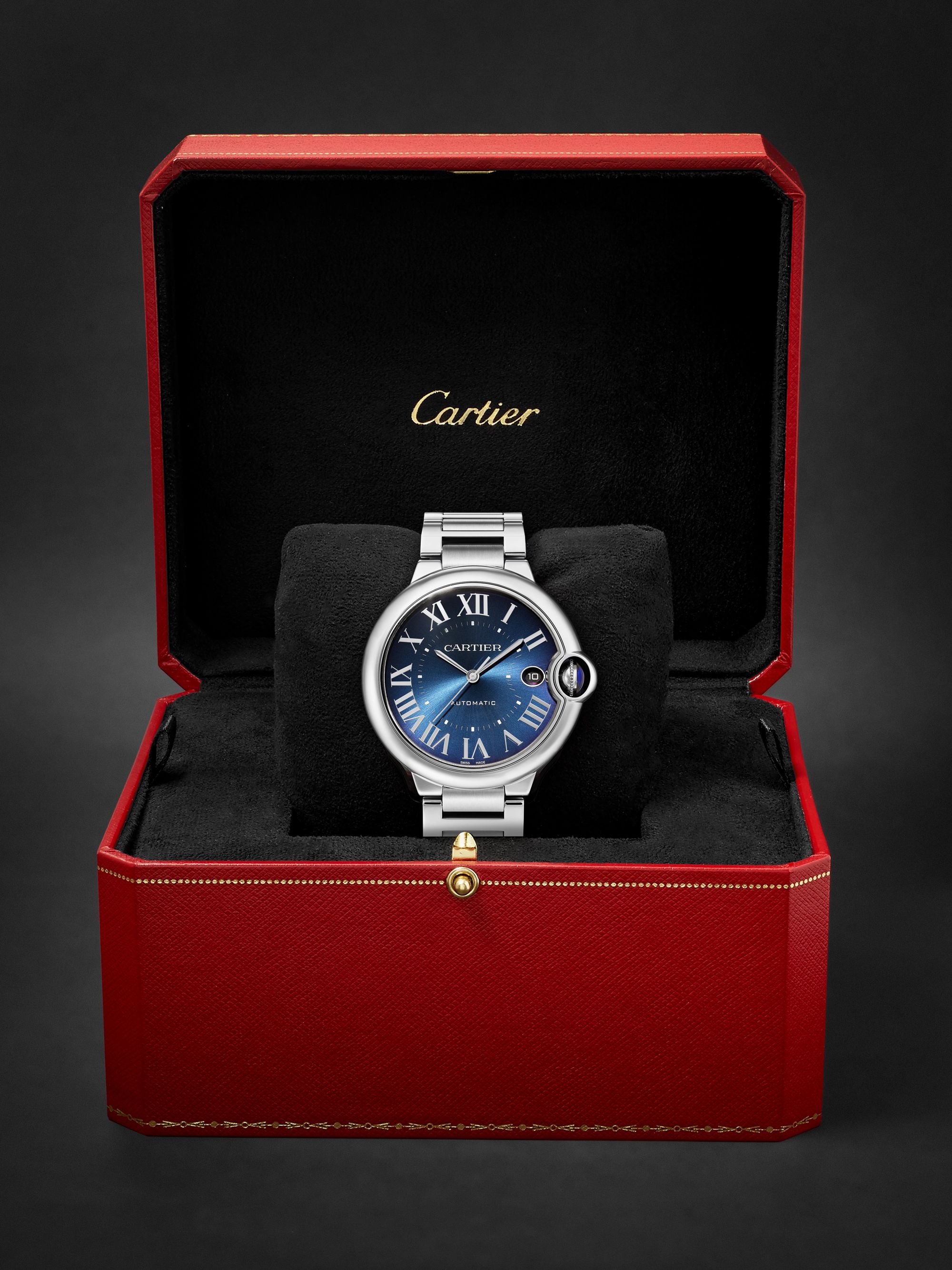 CARTIER ساعة Ballon Bleu de Cartier الأوتوماتيكية بقطر 40 مم من الفولاذ المقاوم للصدأ، الرقم المرجعي: WSBB0061