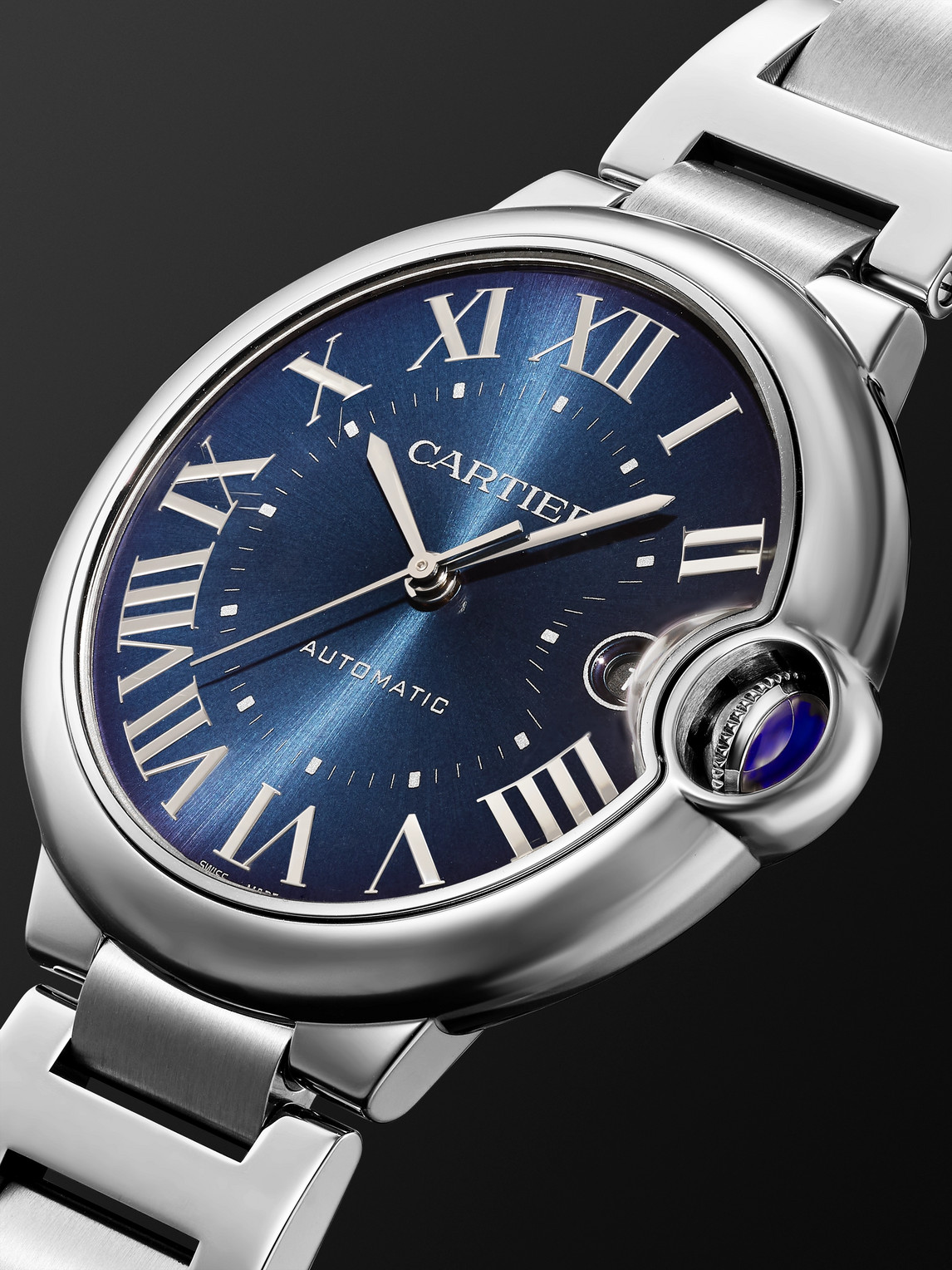 Shop Cartier Ballon Bleu De  Automatic 40mm Stainless Steel Watch, Ref. No. Wsbb0061 In Blue