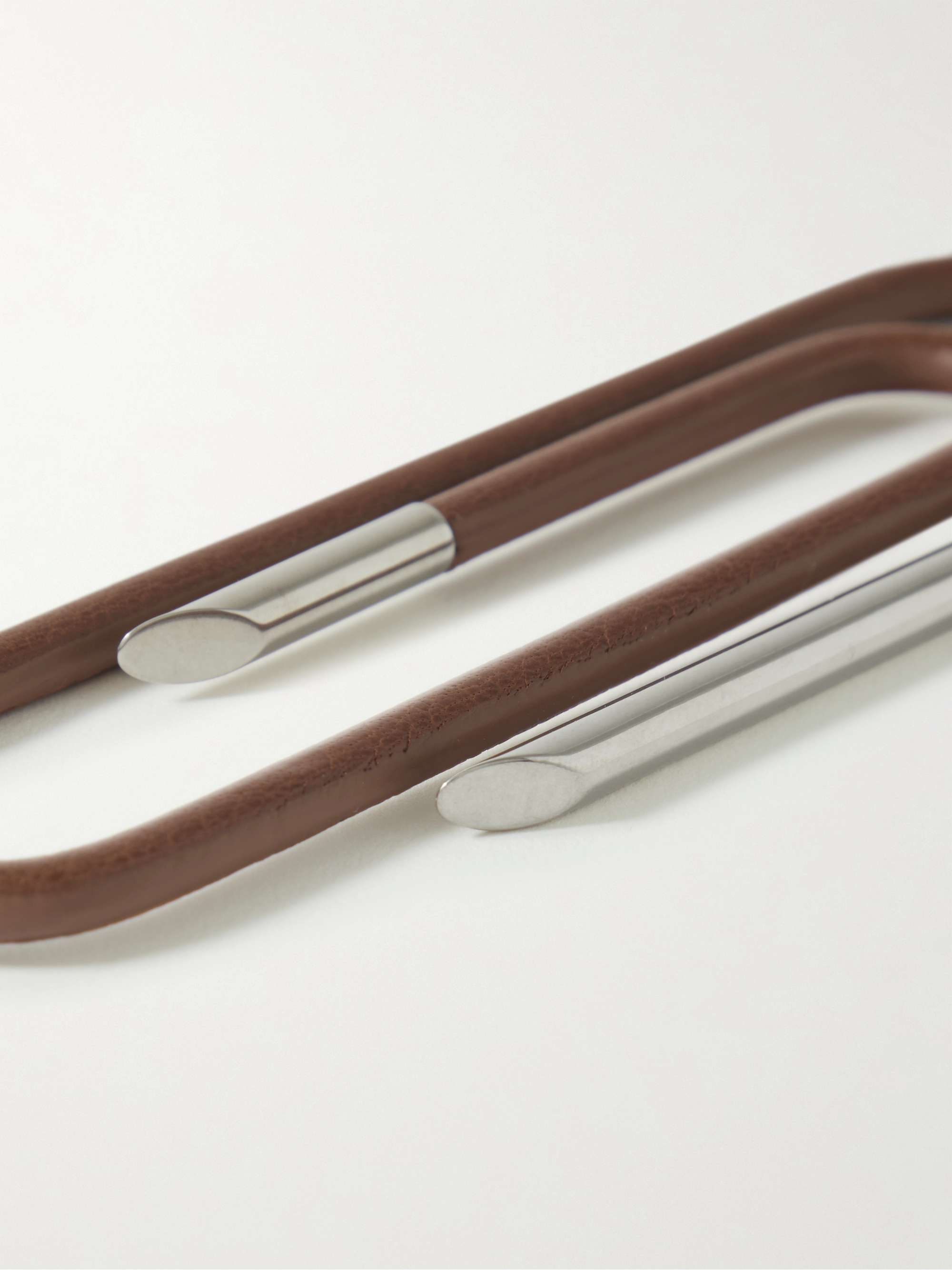 MÉTIER Leather and Silver-Tone Bookmark