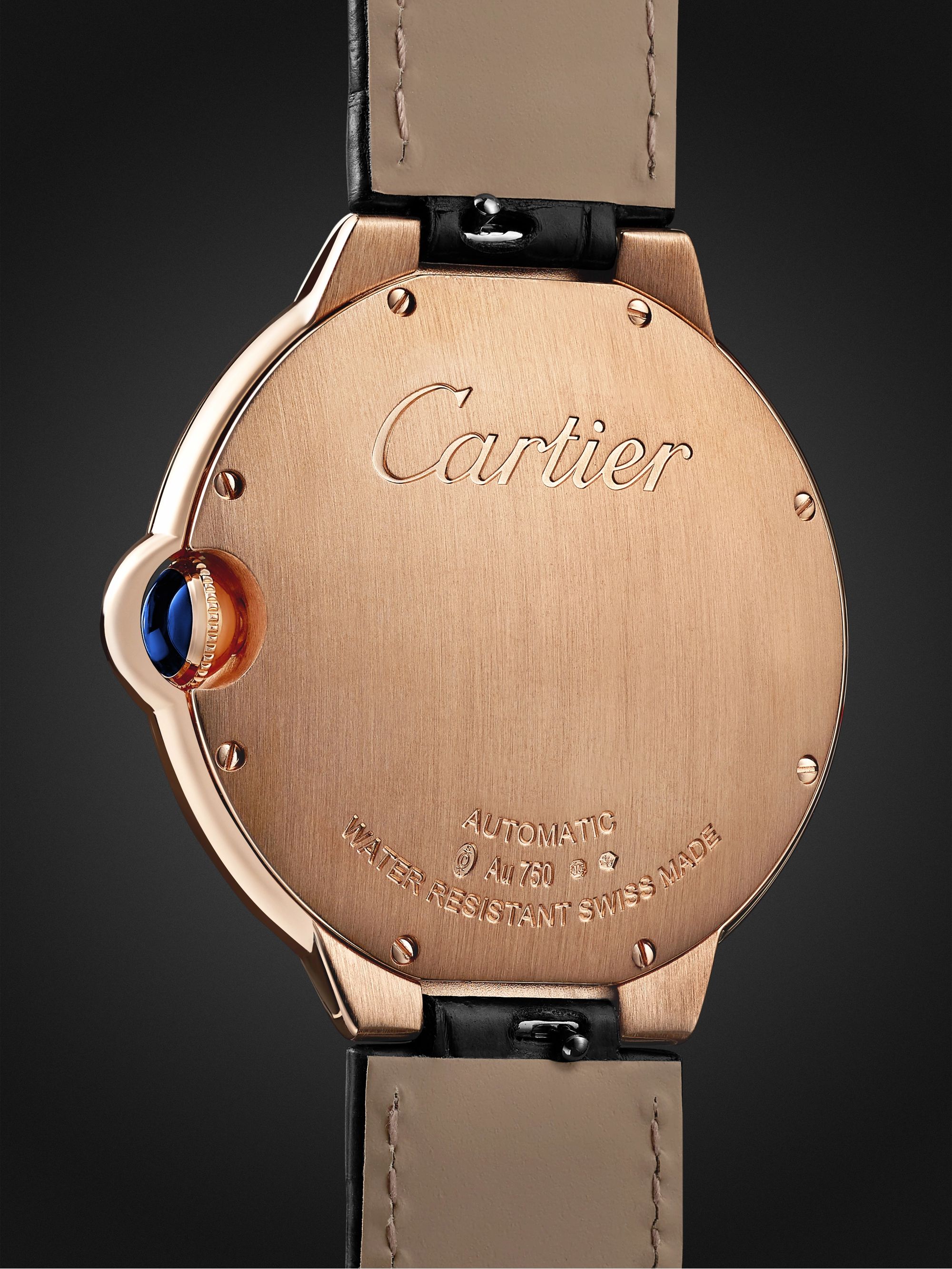CARTIER Ballon Bleu de Cartier Automatic 40mm 18-Karat Pink Gold and Alligator Watch, Ref. No. WGBB0050