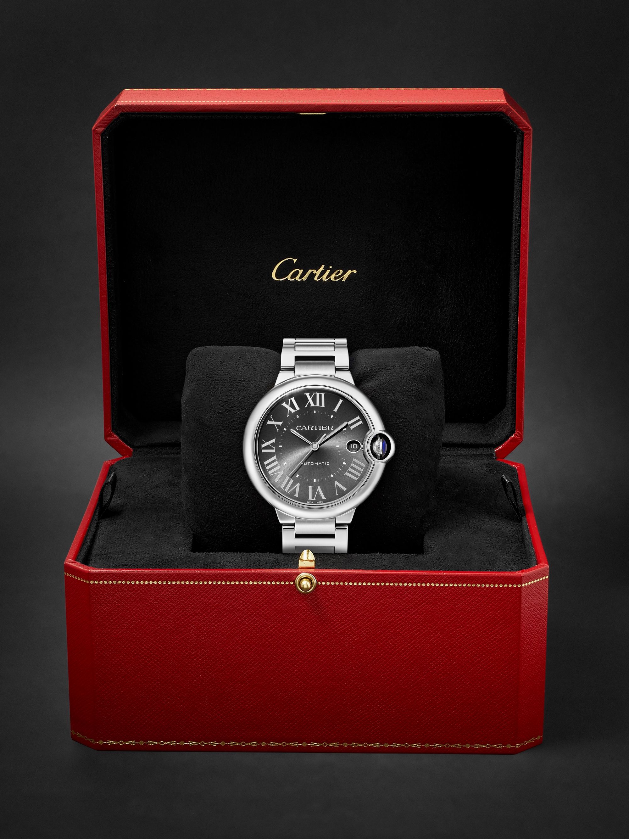 CARTIER ساعة Ballon Bleu de Cartier الأوتوماتيكية بقطر 40 مم من الفولاذ المقاوم للصدأ، الرقم المرجعي: WSBB0060