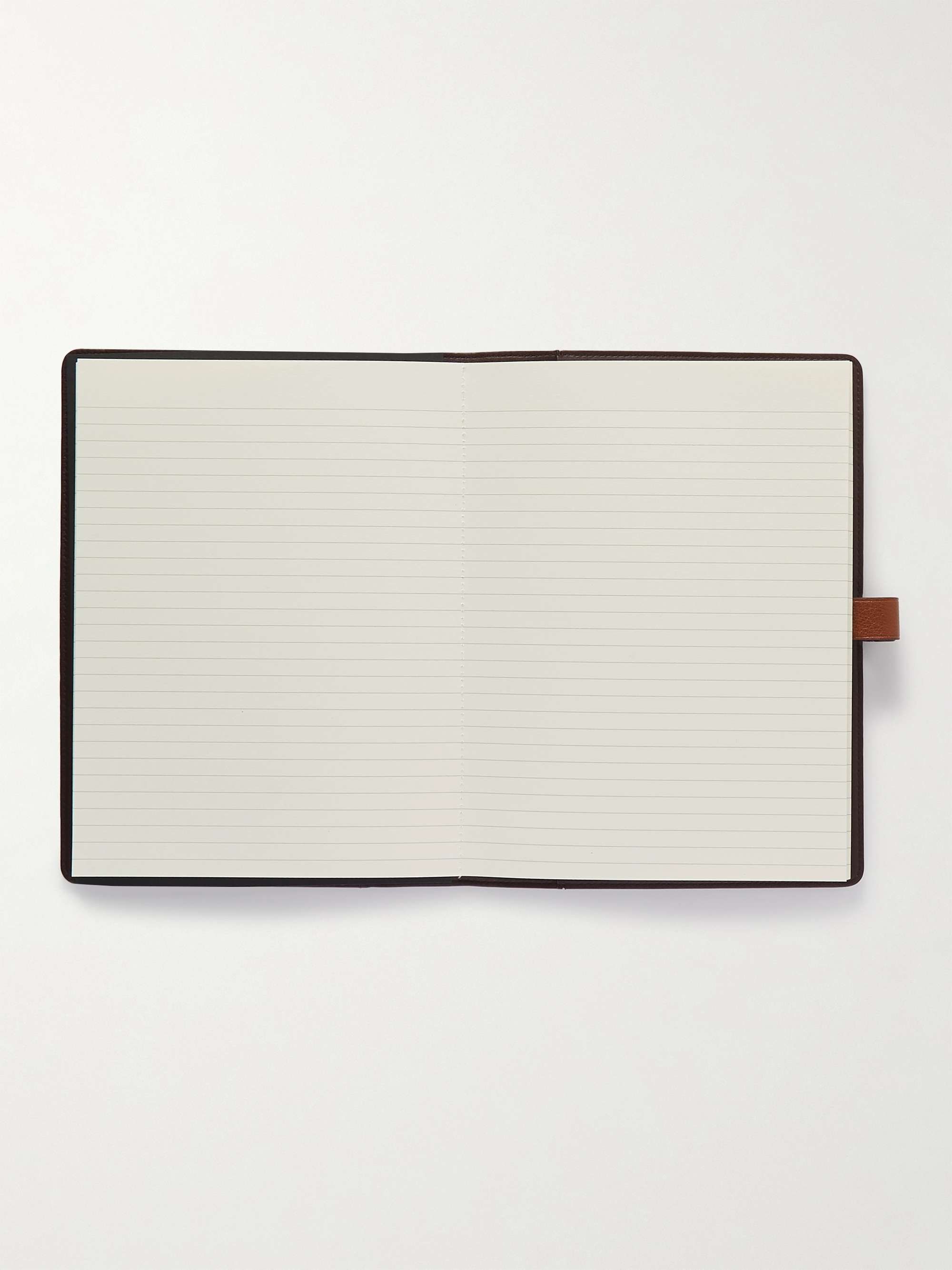 MÉTIER Leather-Trimmed Printed Canvas Notebook