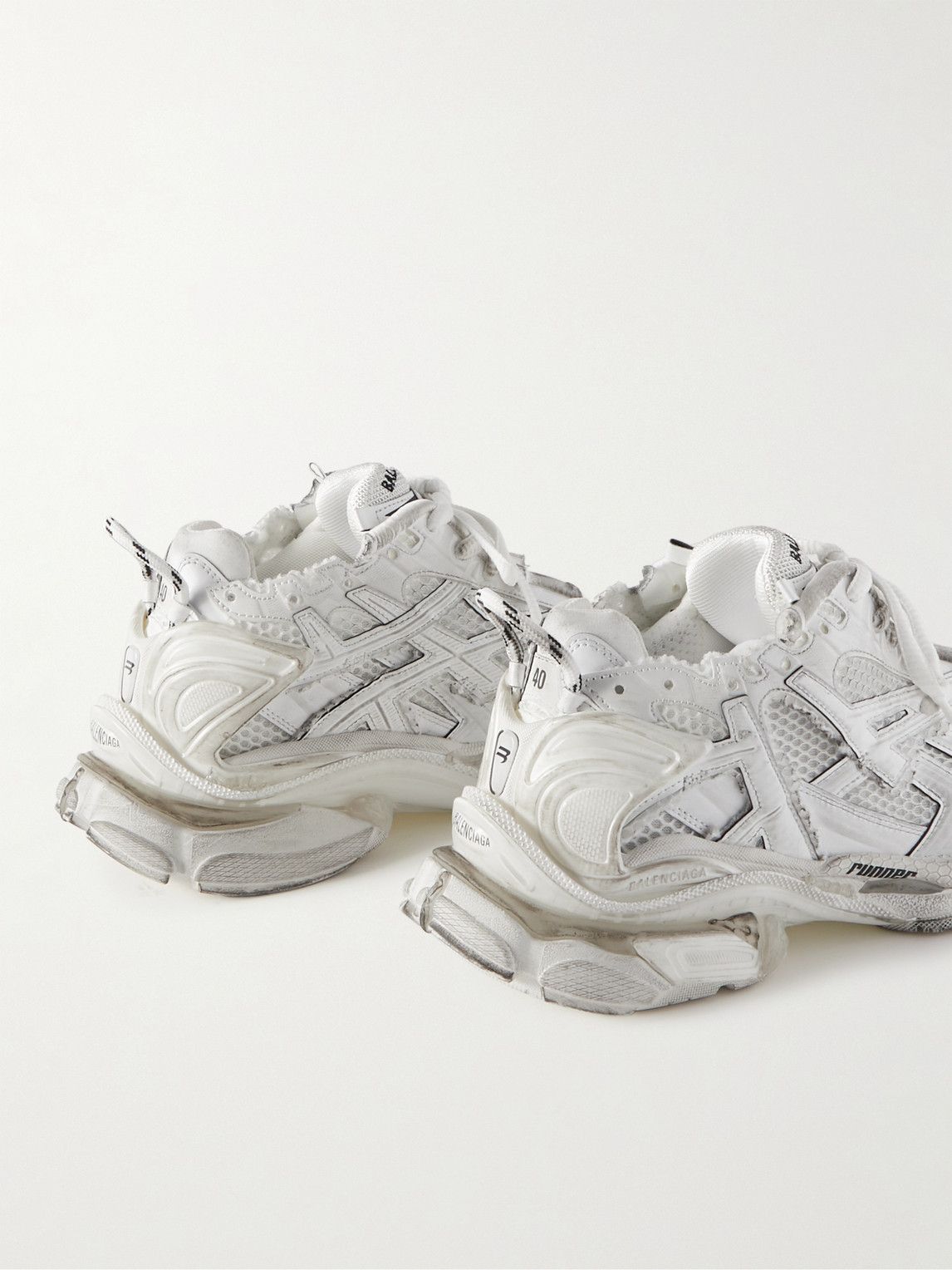 Shop Balenciaga Runner Nylon, Mesh And Rubber Sneakers In White