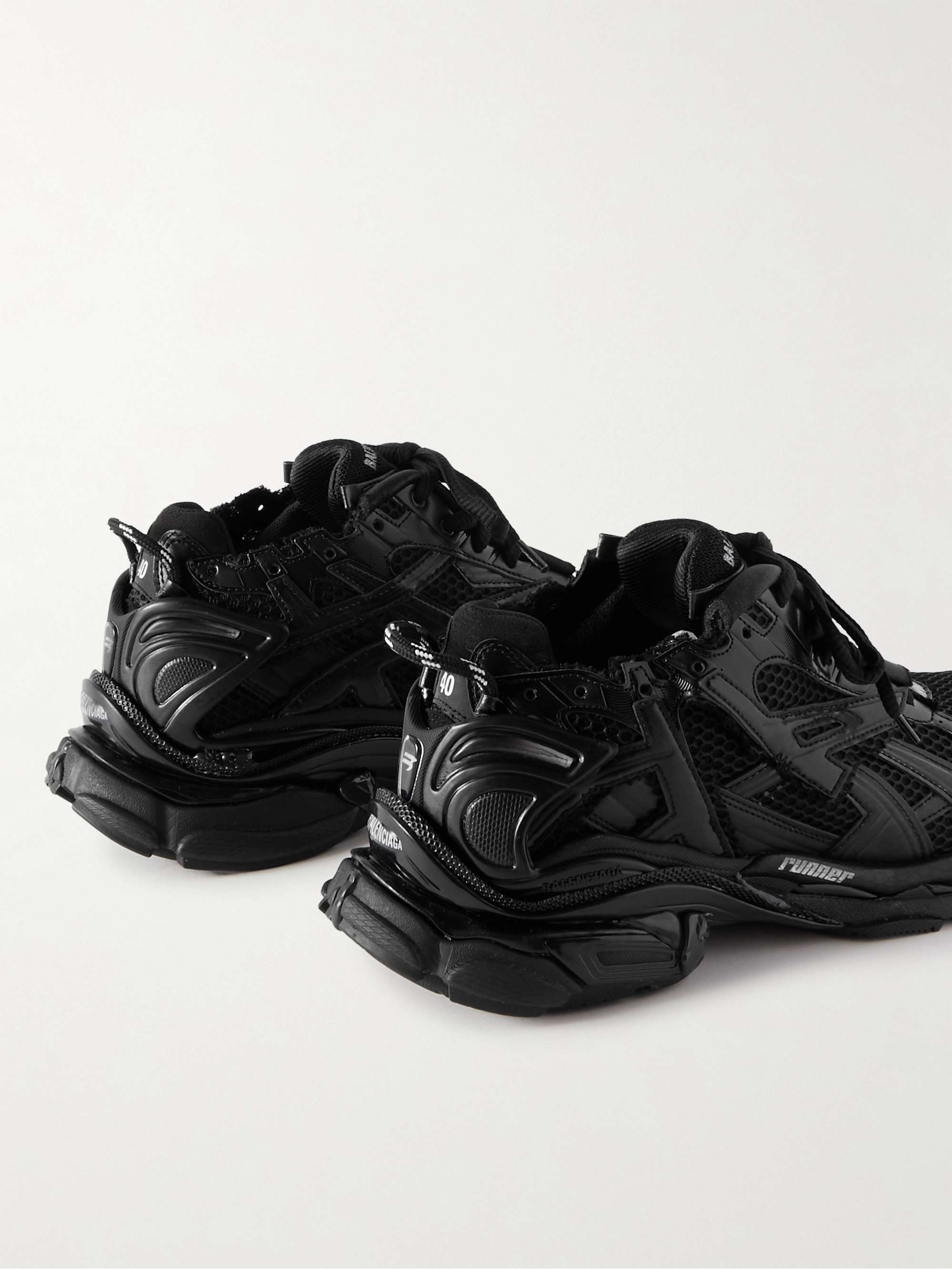 BALENCIAGA Runner Nylon, Mesh and Rubber Sneakers