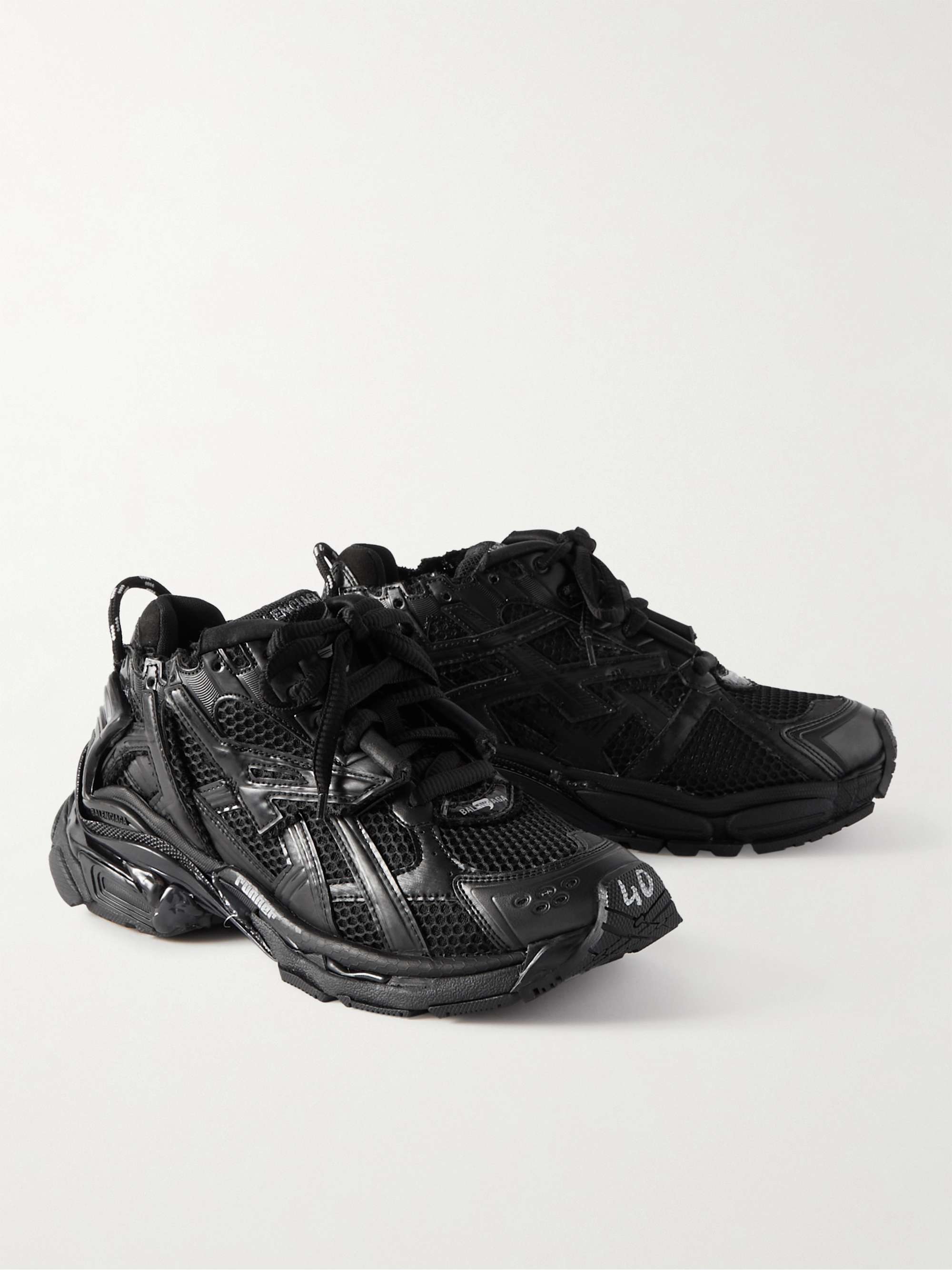 BALENCIAGA Runner Nylon, Mesh and Rubber Sneakers