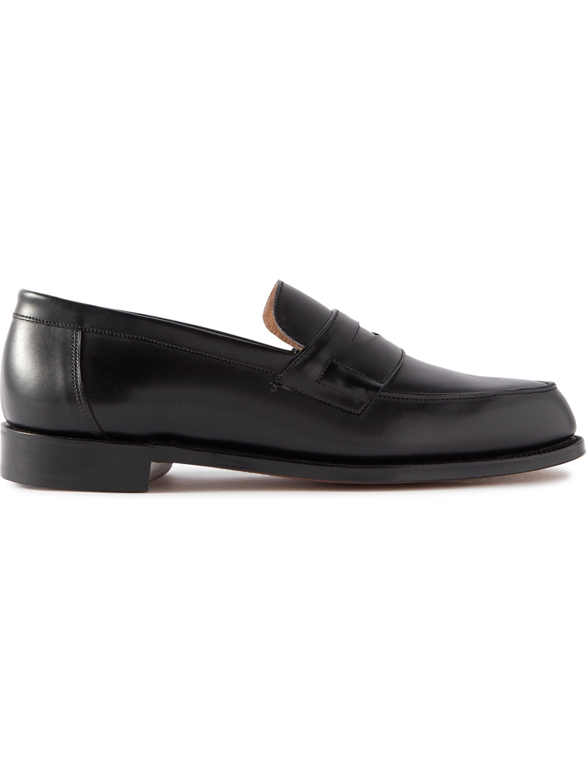 Grenson Black Epsom Leather Penny Loafers