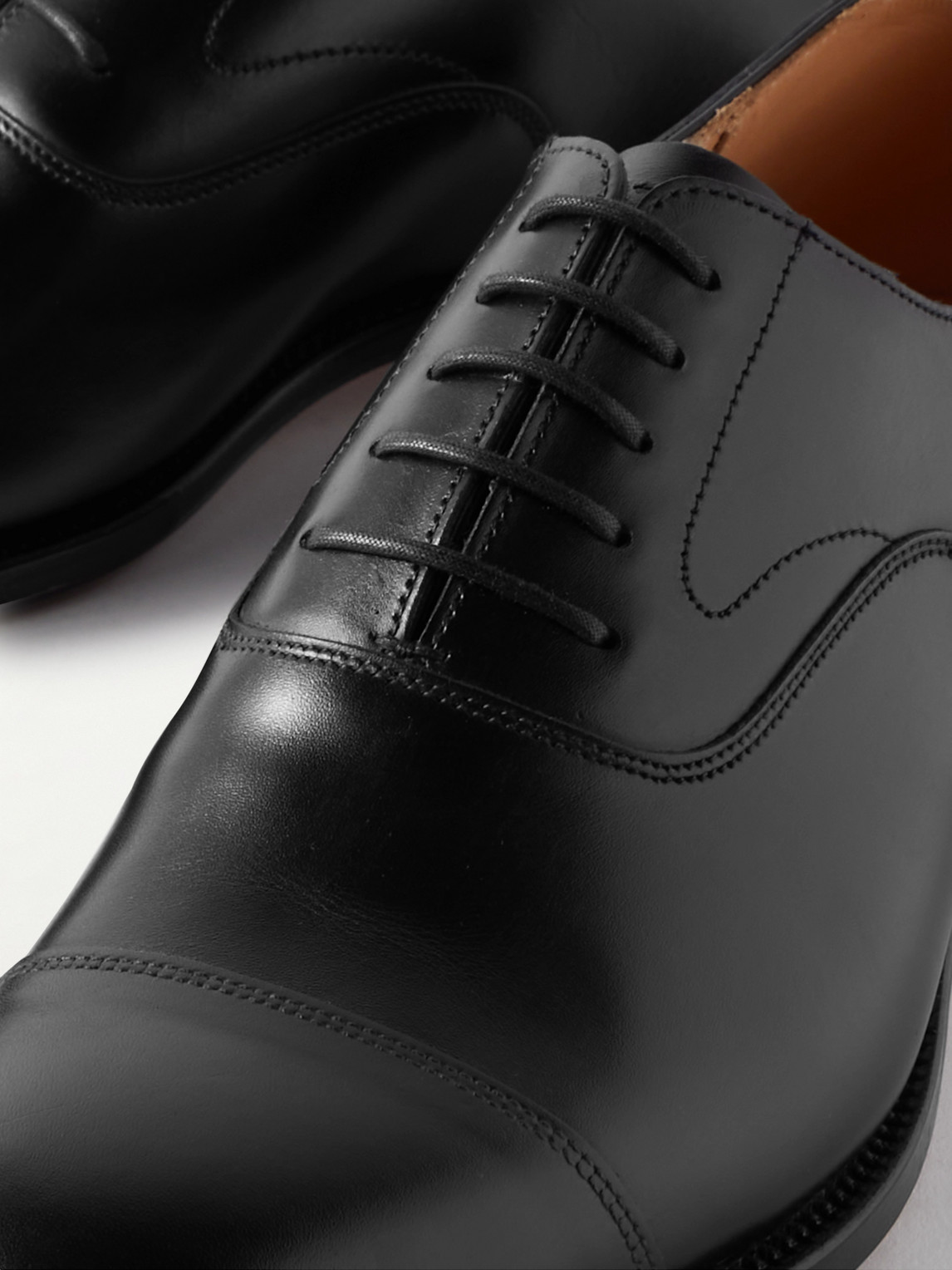 Shop Grenson Cambridge Leather Oxford Shoes In Black