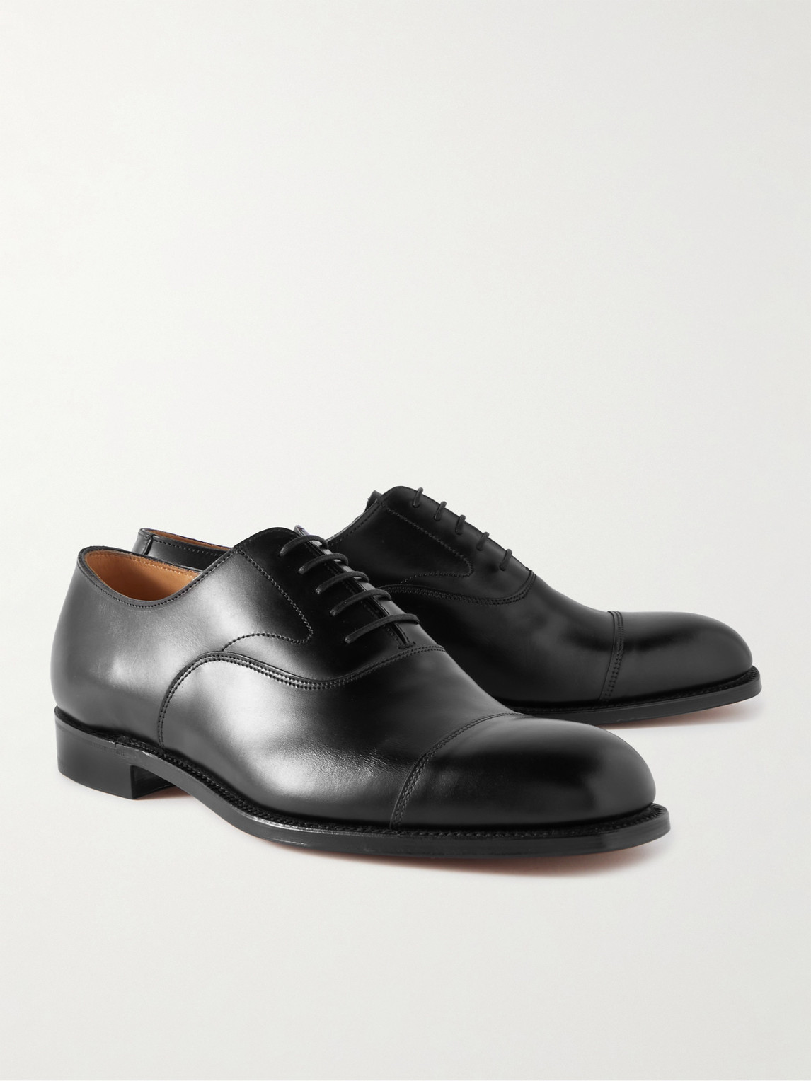 Shop Grenson Cambridge Leather Oxford Shoes In Black