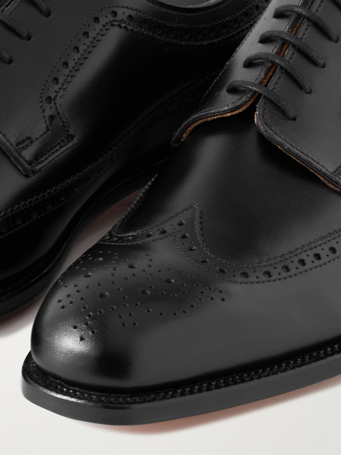 Shop Grenson Canterbury Leather Wingtip Brogues In Black