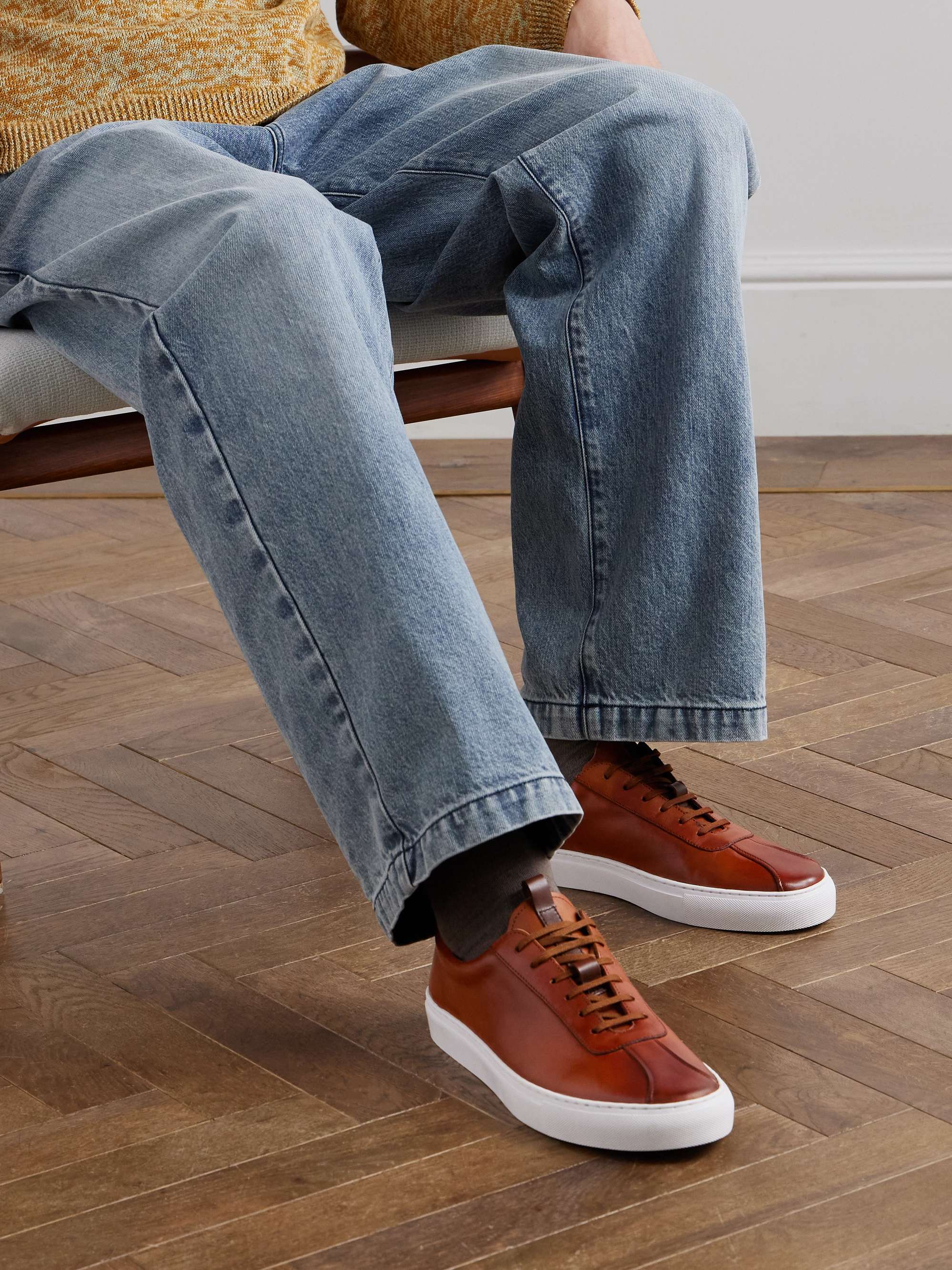 GRENSON Hand-Painted Leather Sneakers