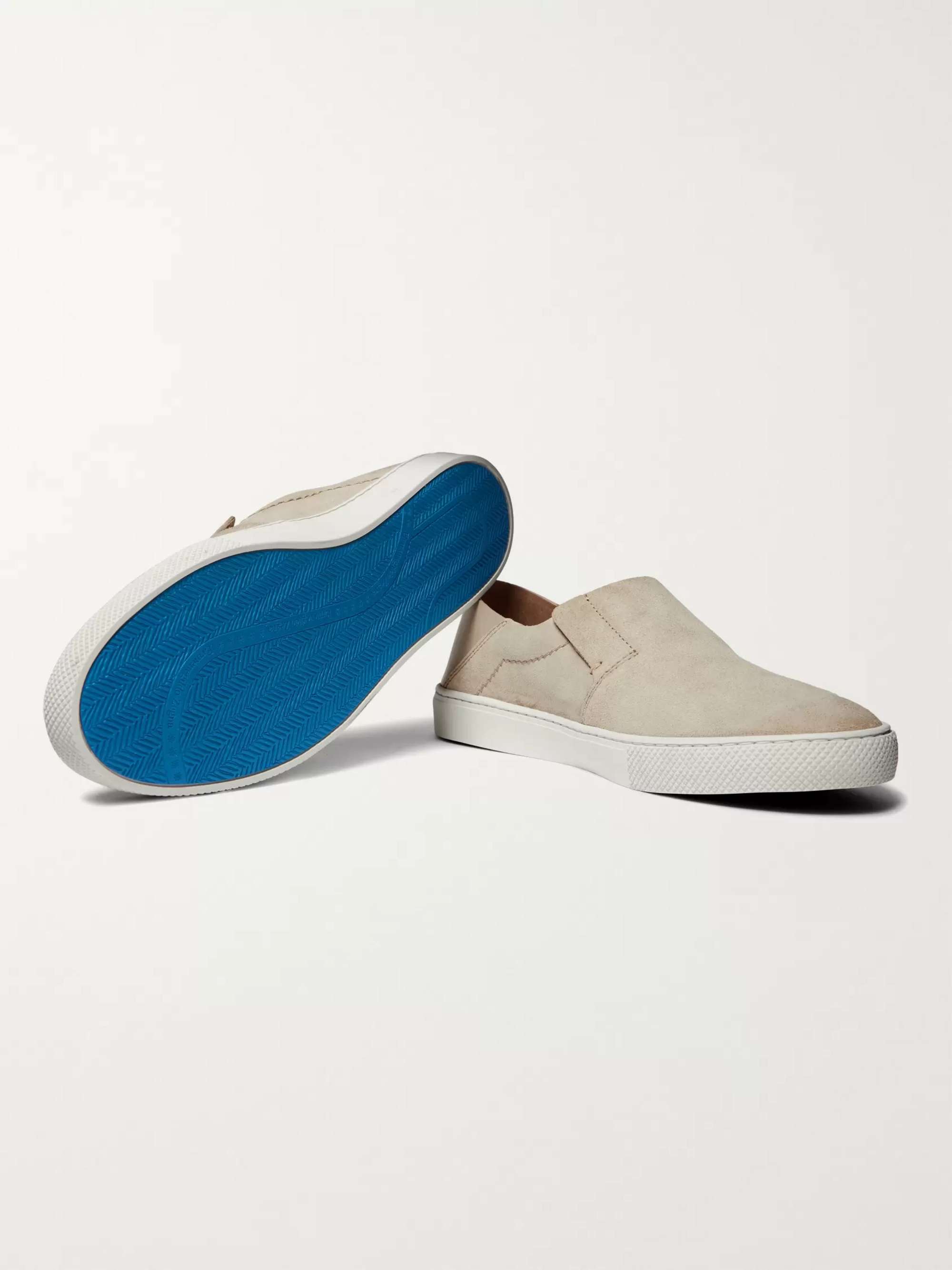 ZEGNA Luigi Collapsible-Heel Suede and Leather Slip-On Sneakers