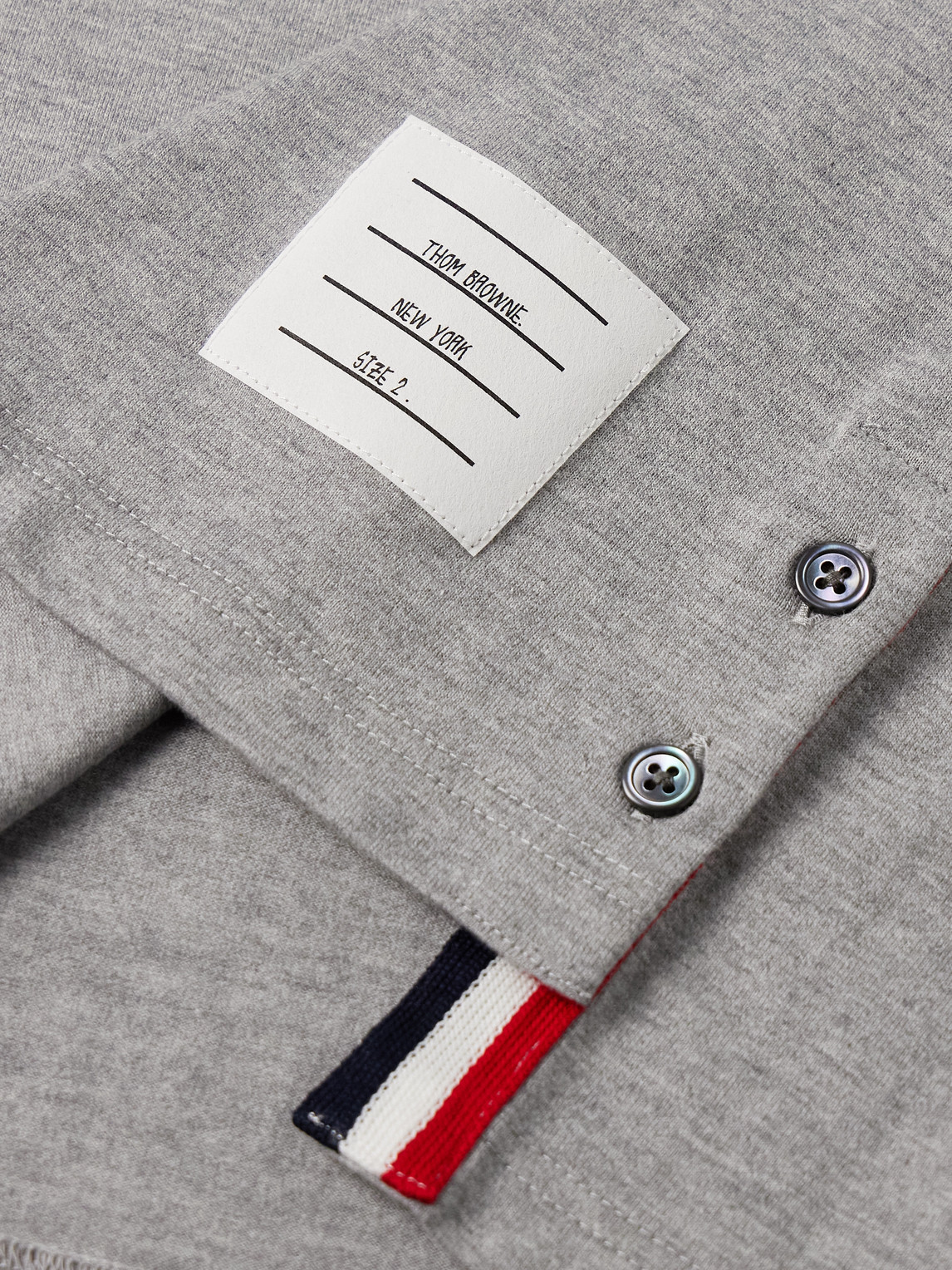 Thom Browne Slim-fit Grosgrain-trimmed Cotton-jersey T-shirt In Gray
