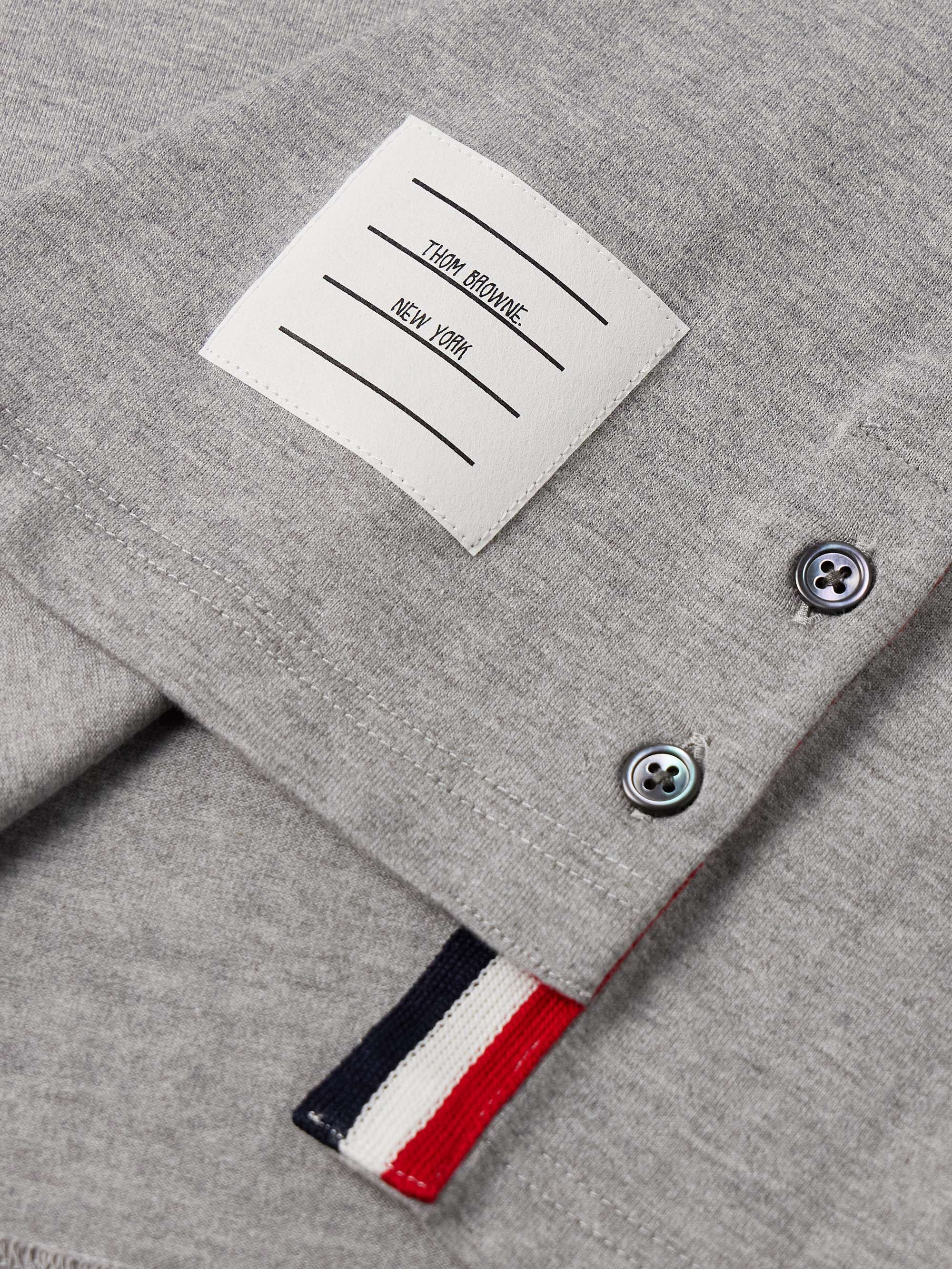 THOM BROWNE Slim-Fit Grosgrain-Trimmed Cotton-Jersey T-Shirt