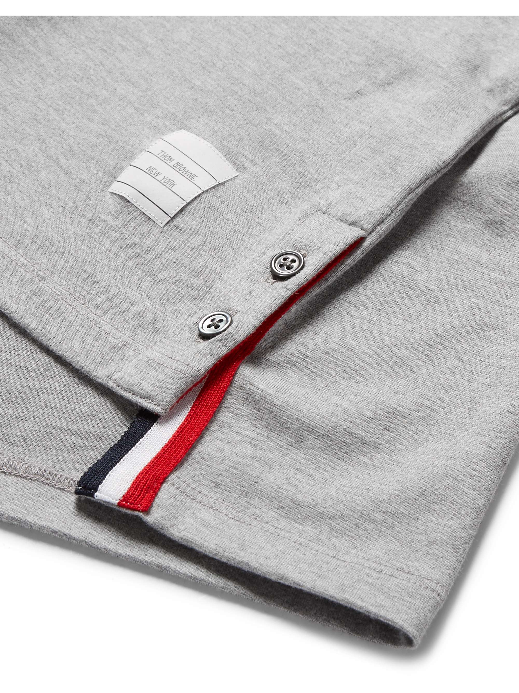 THOM BROWNE Slim-Fit Grosgrain-Trimmed Cotton-Jersey T-Shirt