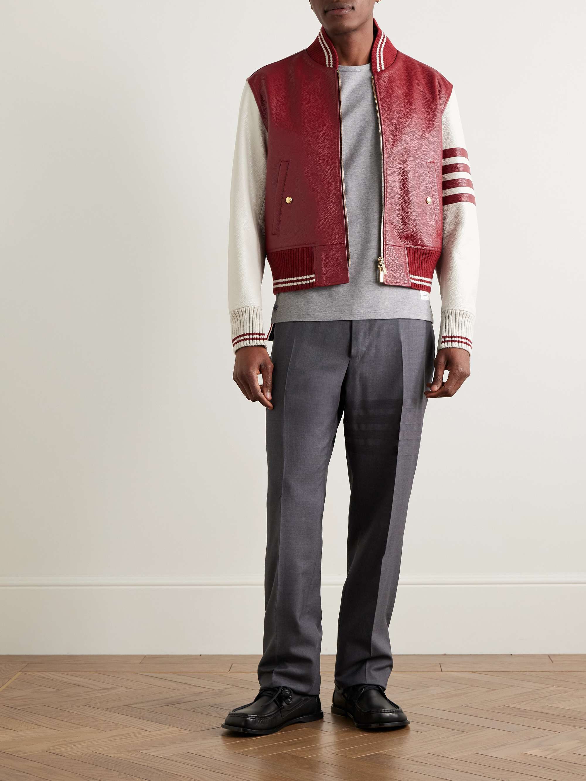 THOM BROWNE Slim-Fit Grosgrain-Trimmed Cotton-Jersey T-Shirt