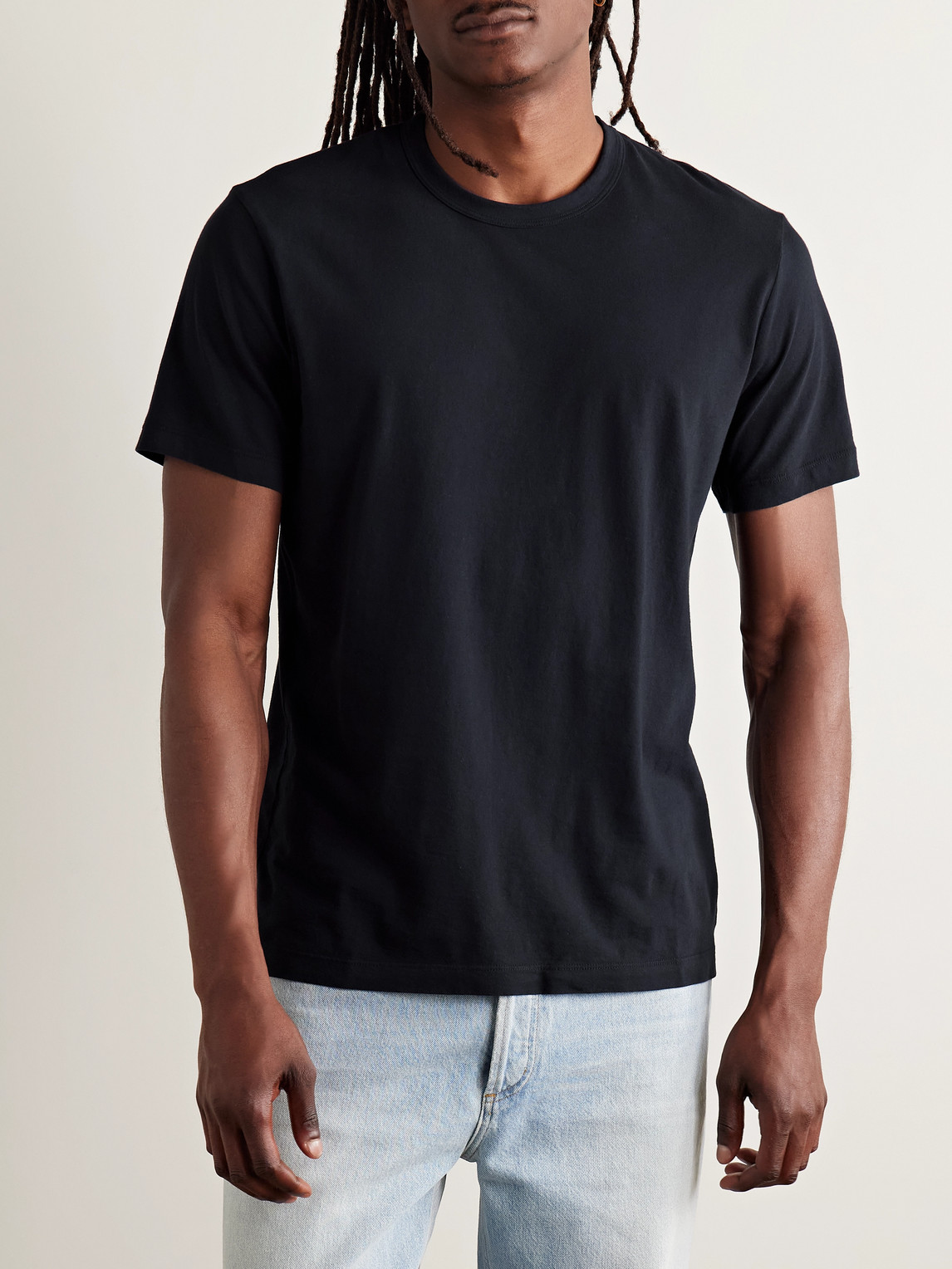 Shop James Perse Cotton-jersey T-shirt In Blue