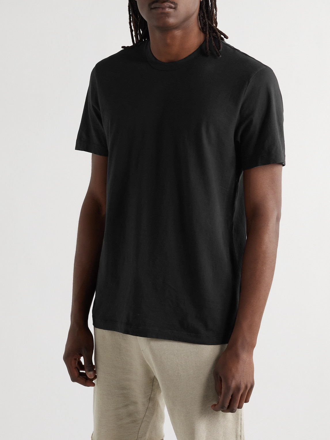 Shop James Perse Combed Cotton-jersey T-shirt In Black