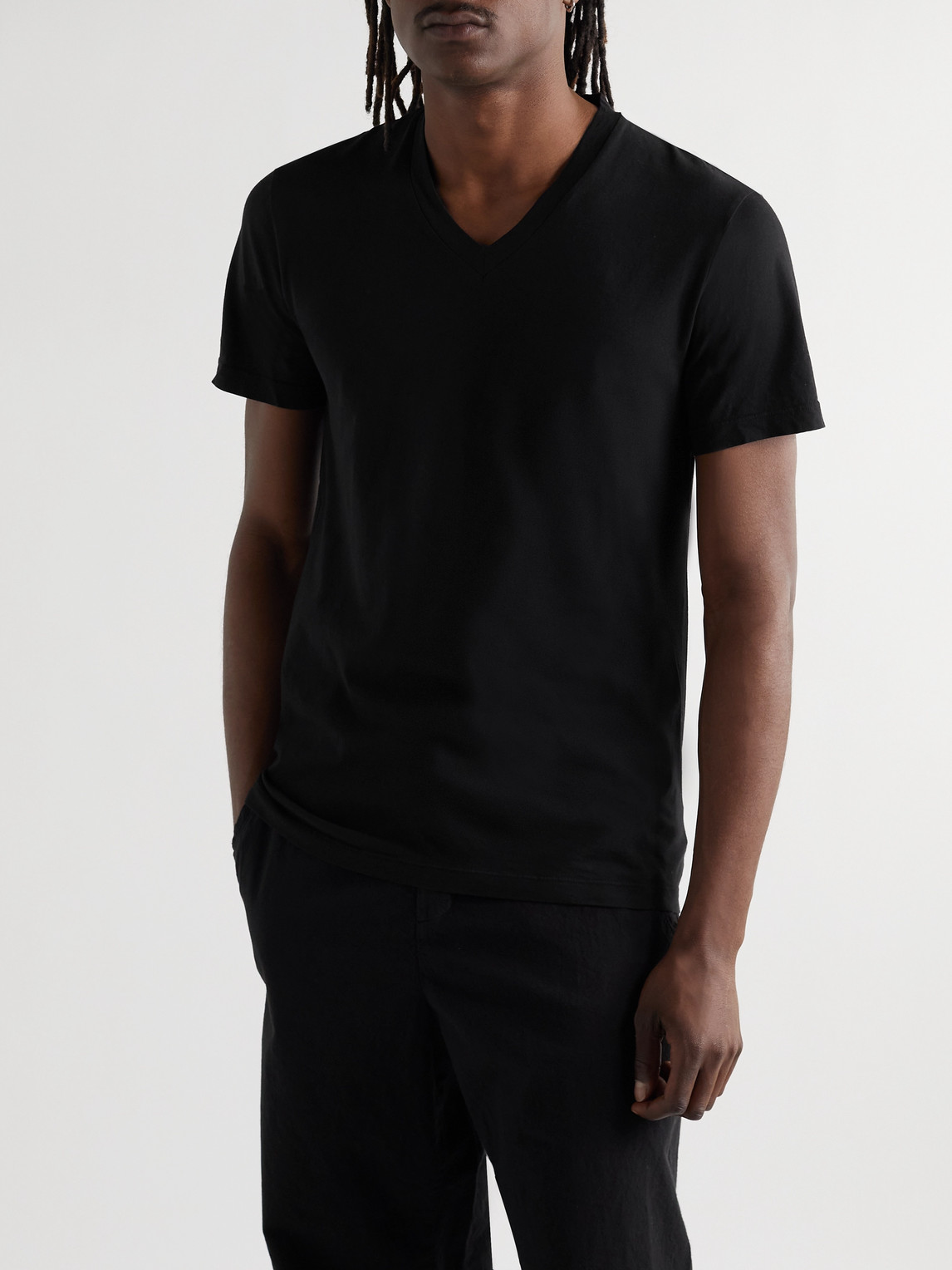 Shop James Perse Cotton-jersey T-shirt In Black