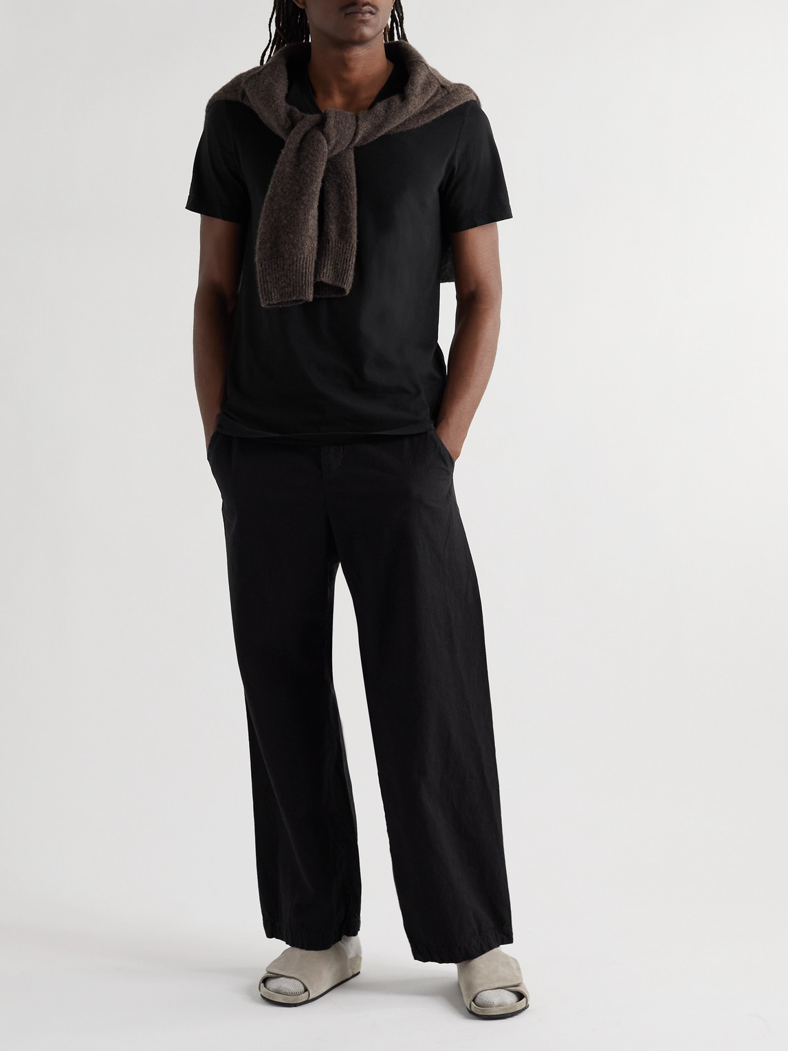 Shop James Perse Cotton-jersey T-shirt In Black