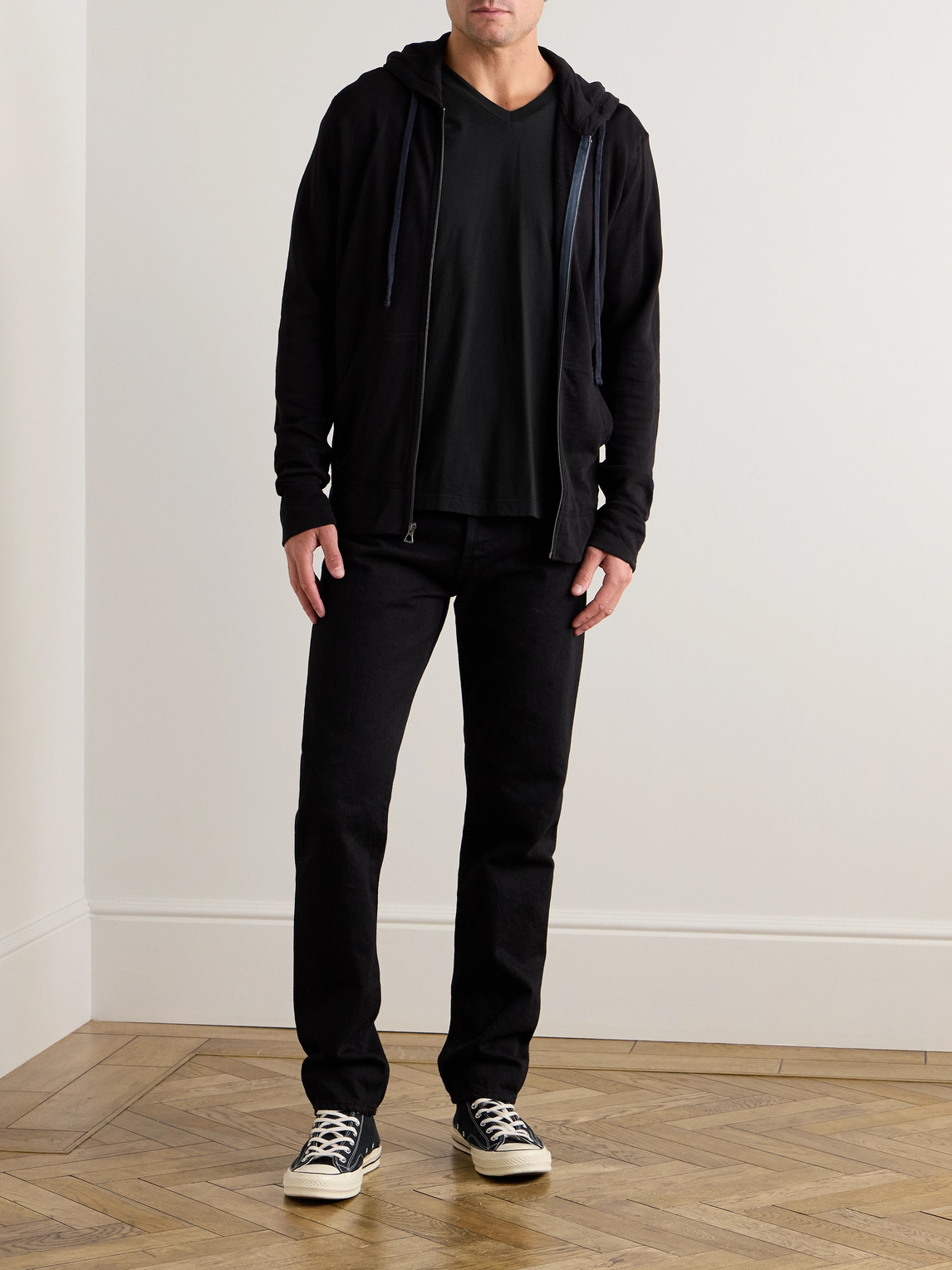 Shop James Perse Cotton-jersey T-shirt In Black