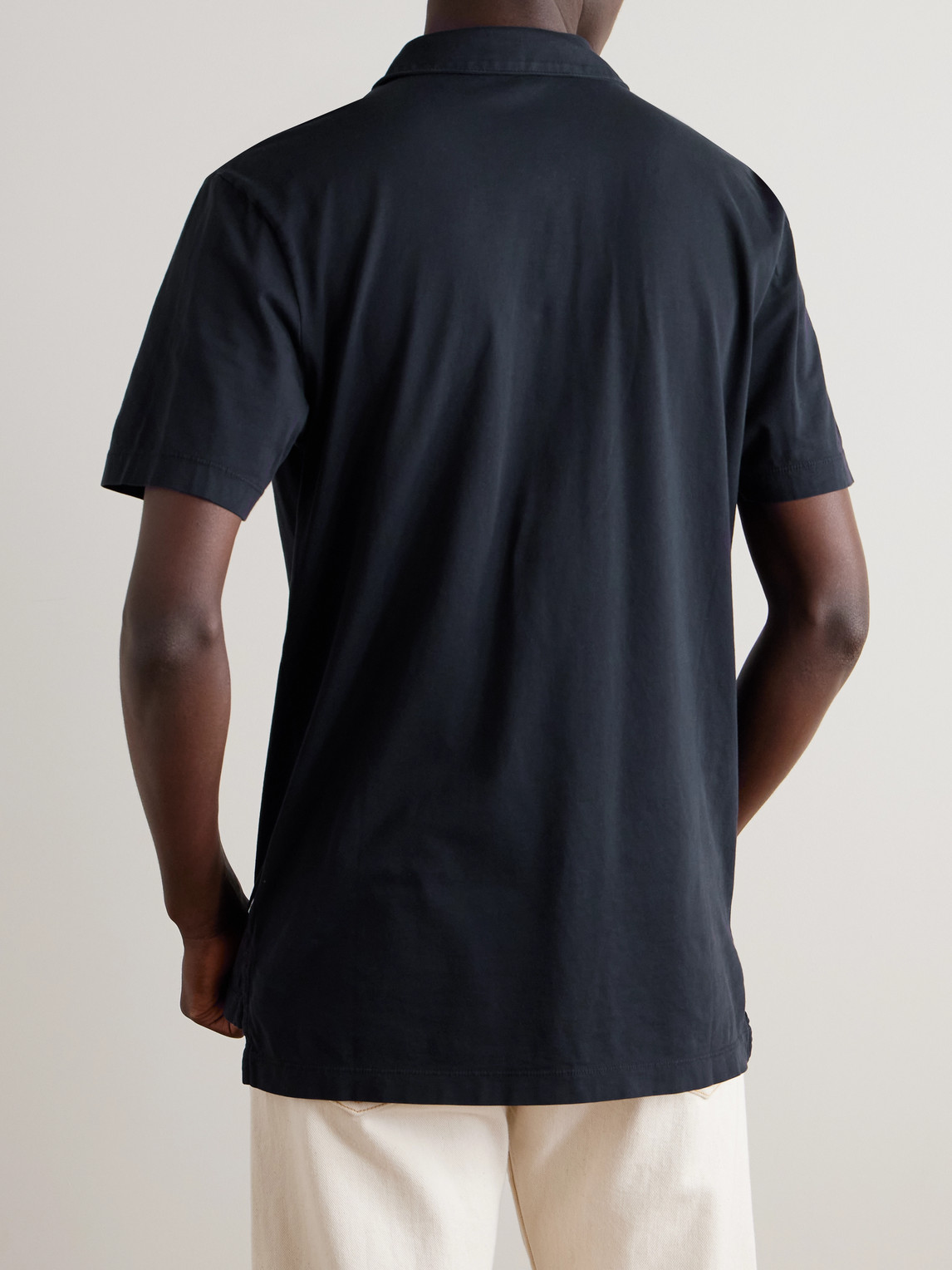 Shop James Perse Supima Cotton-jersey Polo Shirt In Blue