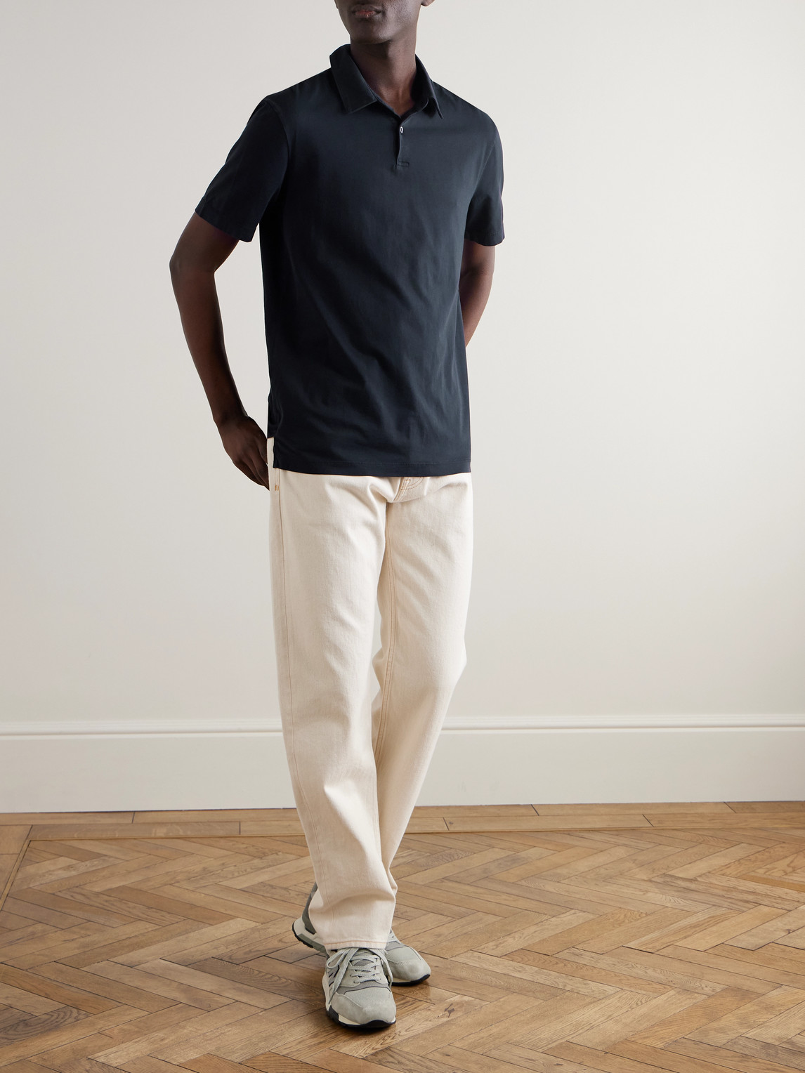 JAMES PERSE SUPIMA COTTON-JERSEY POLO SHIRT