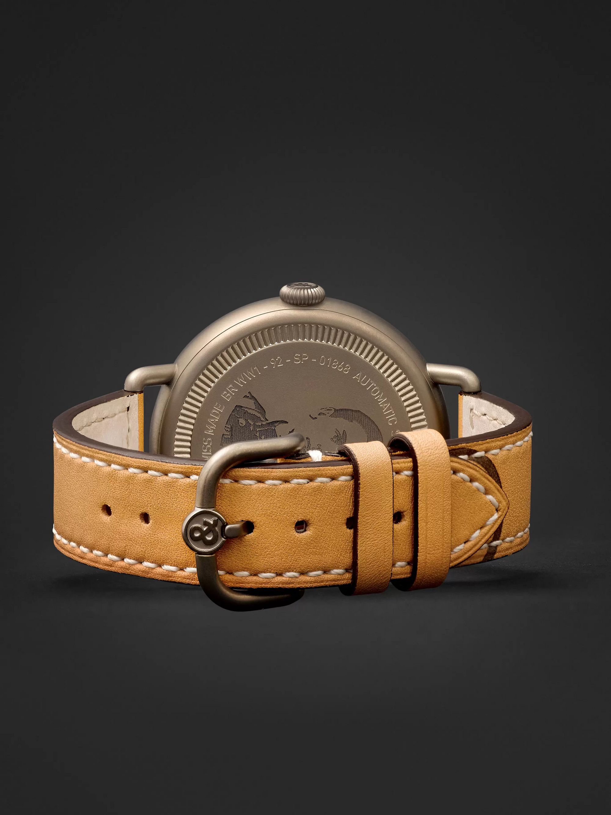 BELL & ROSS WW1-92 45mm Steel and Leather Watch, Ref. No. BRWW192-GUYNEMER