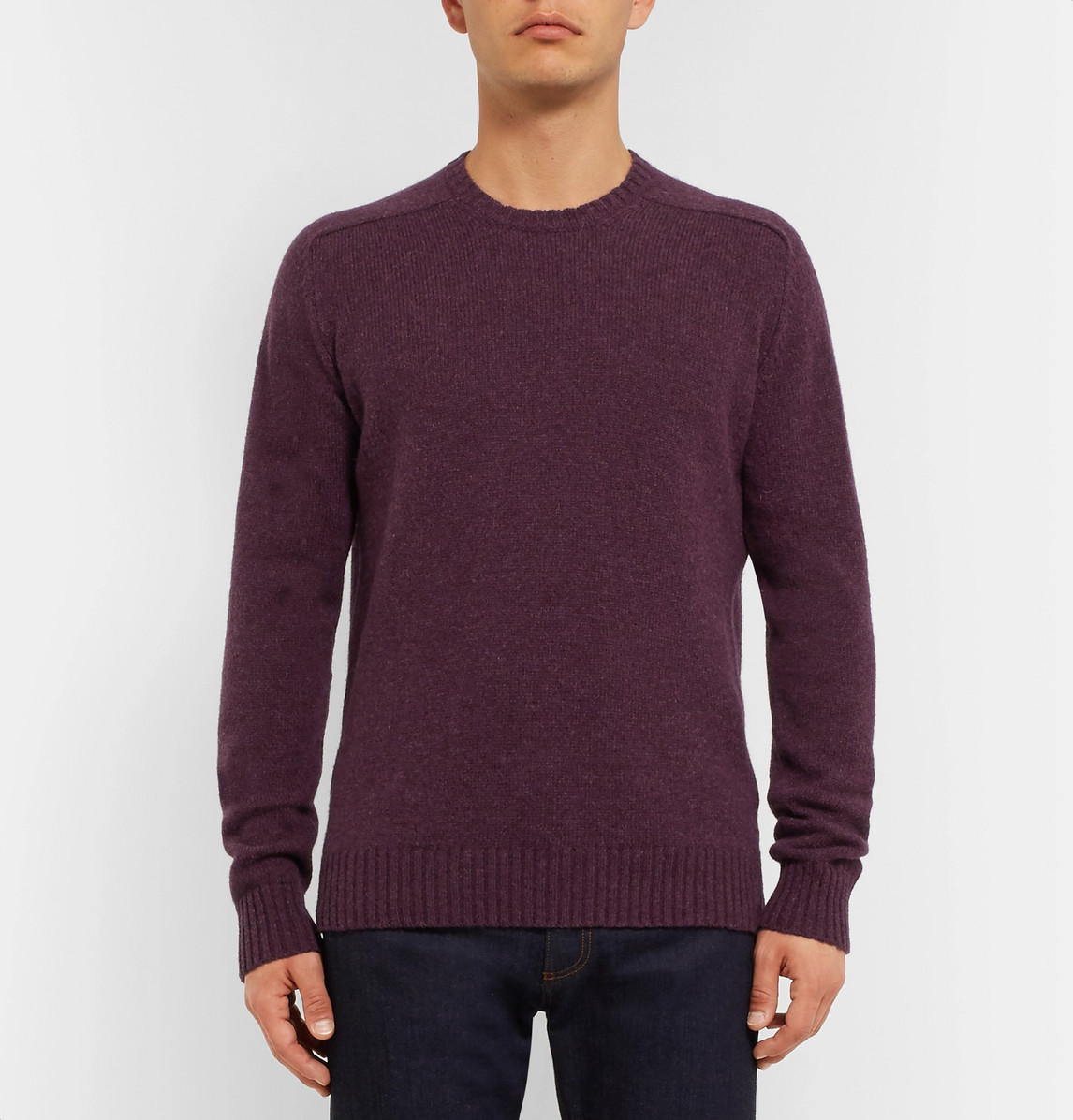 Shop Anderson & Sheppard Shetland Wool Sweater In Purple