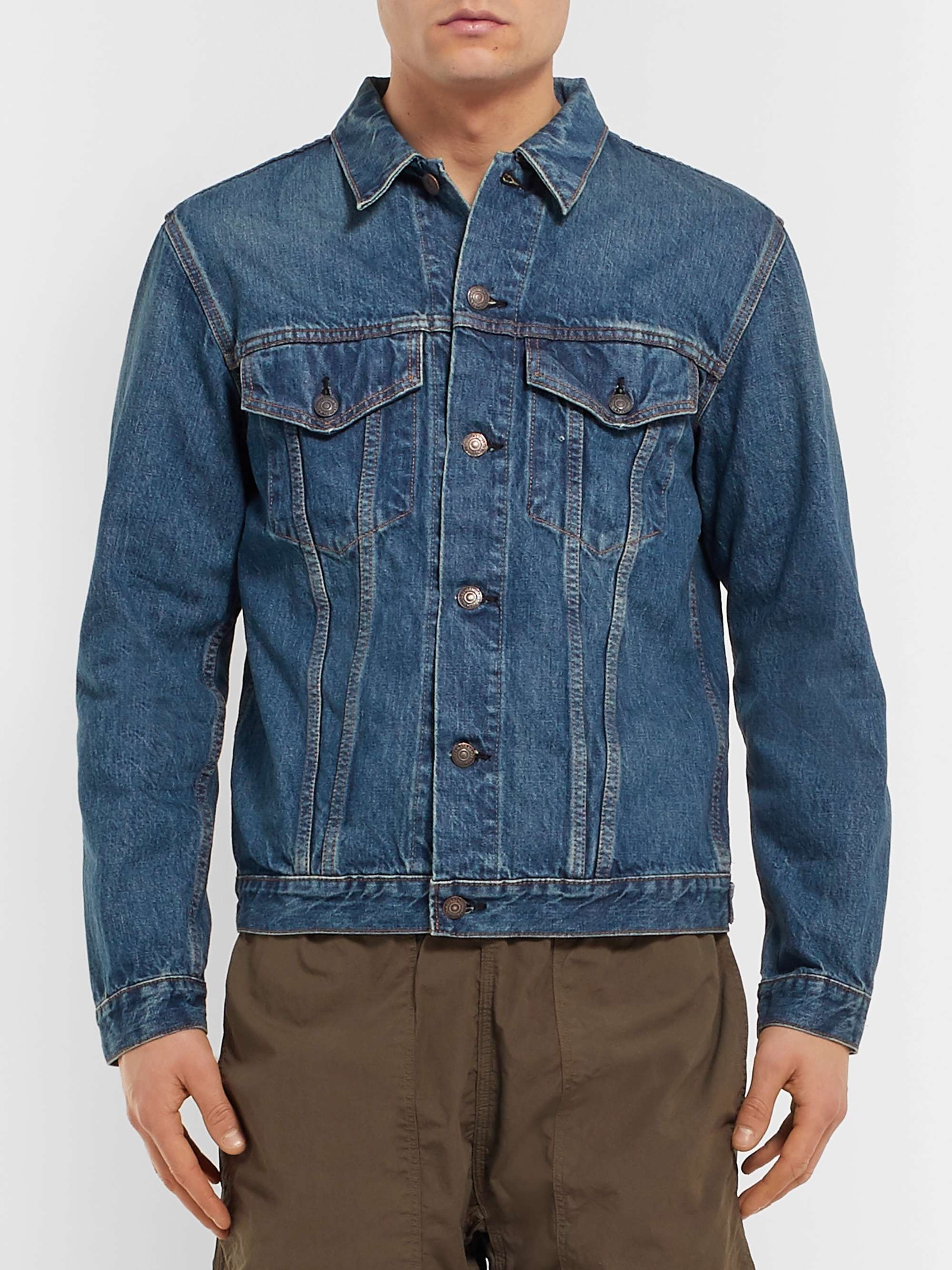 ORSLOW Washed-Denim Jacket